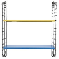 Midcentury Tomado Yellow and Blue Industrial Shelving Unit