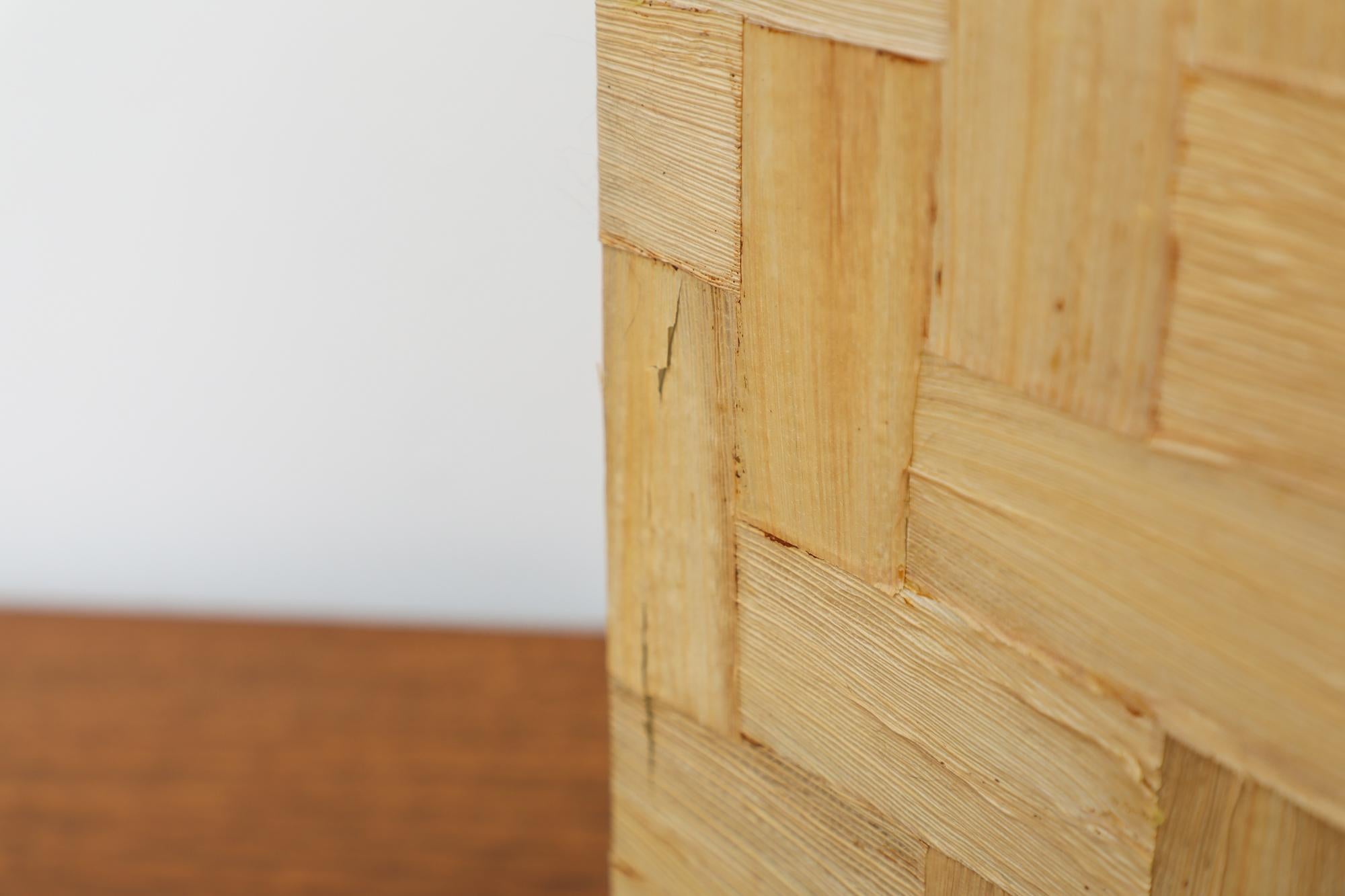Mid-Century Tommaso Barbi Inspired Woven Bamboo Table Lamp For Sale 2
