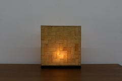 Lampe de table en bambou tressé du milieu du siècle inspirée de Tommaso Barbi