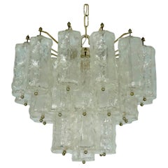 Mid-Century Toni Zuccheri for Venini, corteccia murano glass chandelier. 1960s