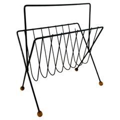 Retro Mid-Century Tony Paul Design Iron Magazine Rack for Woodlin-Hall