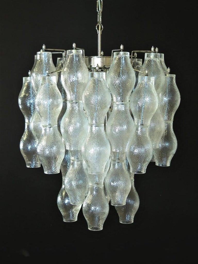 Midcentury Top Quality Murano Vintage Chandelier, 52 Poliedri Glasses