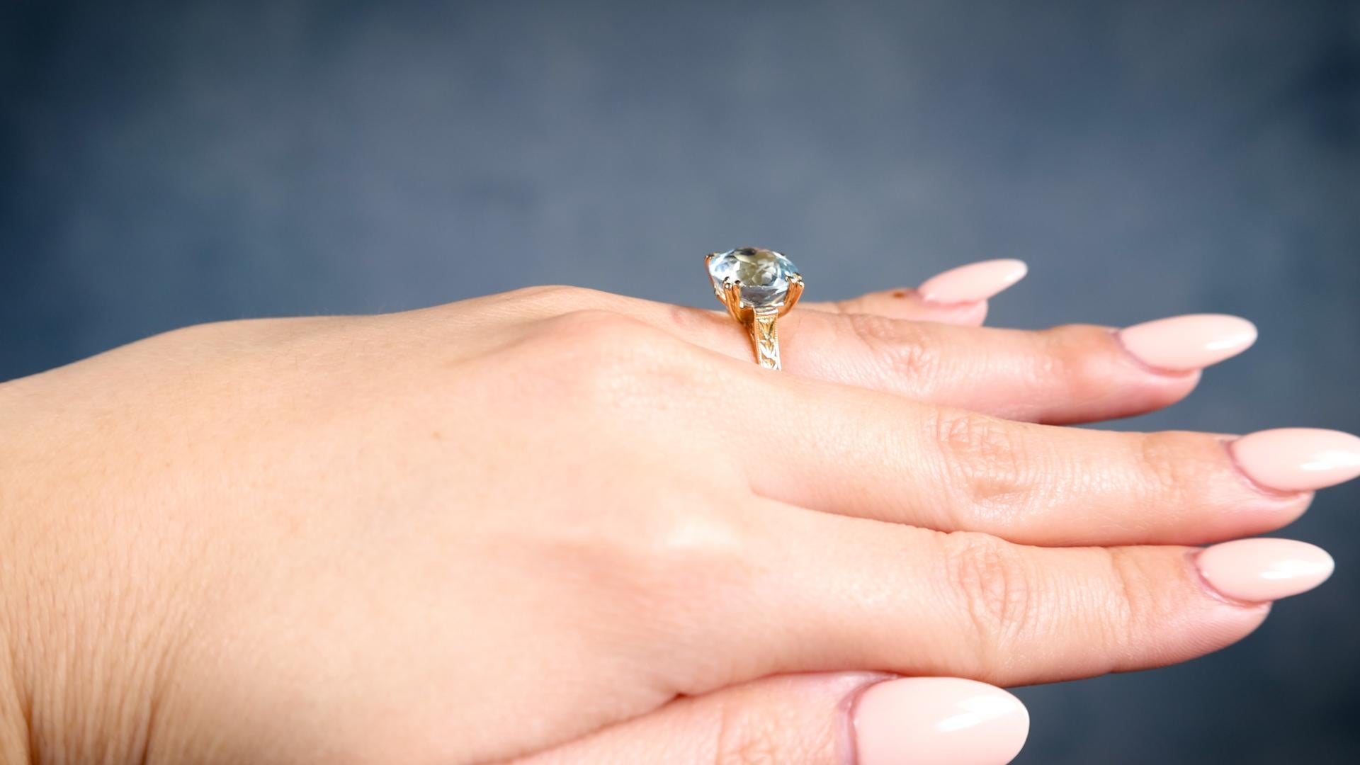 Mid-Century Topas 18k Gelbgold Ring im Zustand „Gut“ im Angebot in Beverly Hills, CA