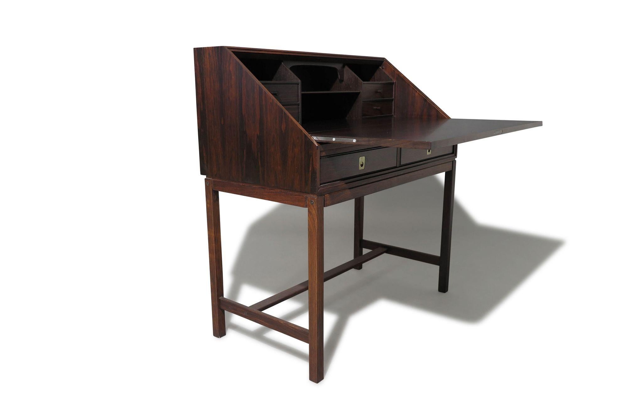 Mid-century Torbjorn Afdal Danish Rosewood Secretary Desk For Sale 1