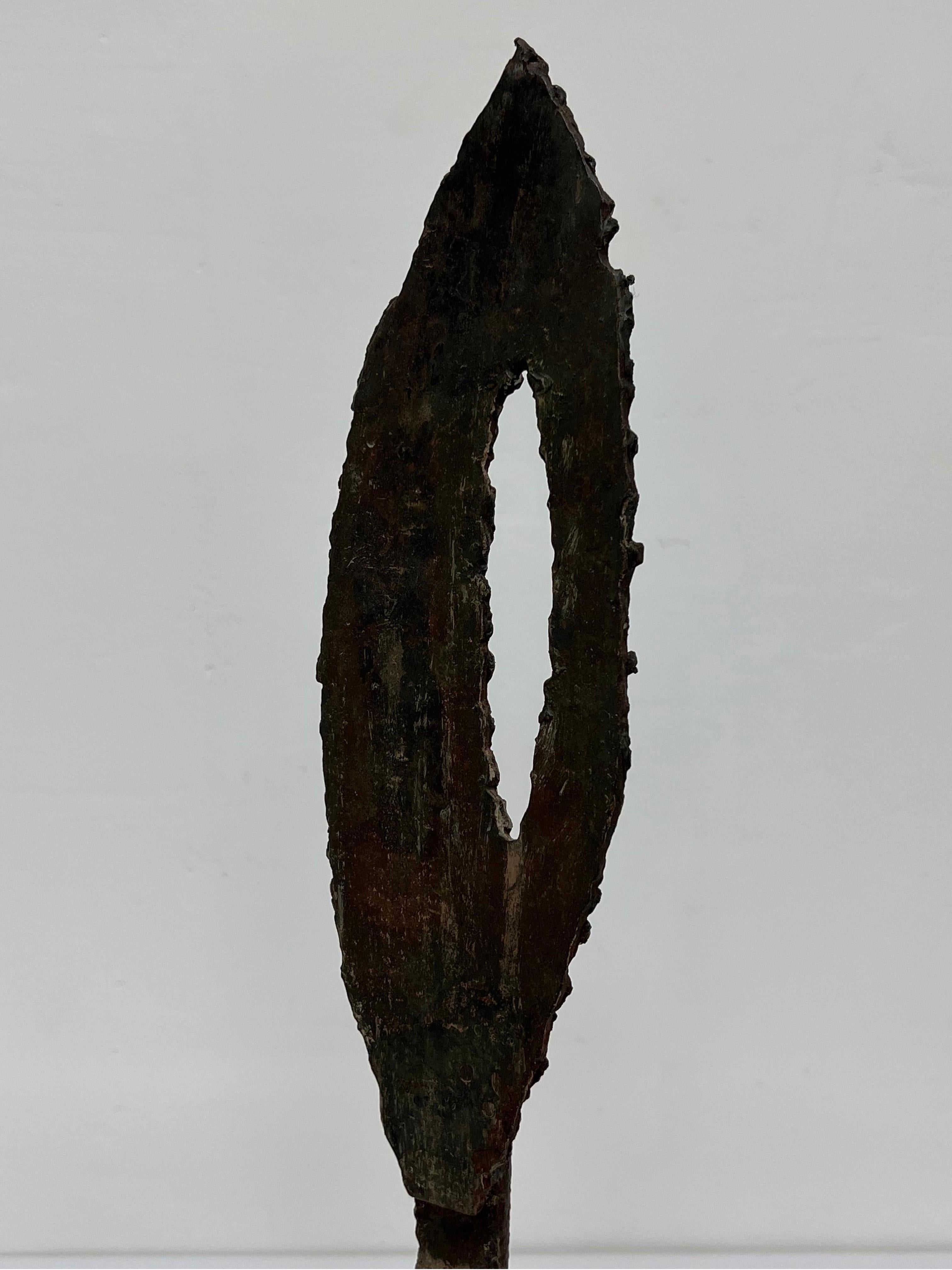Mid-Century Torch Cut and Welded Steel Spear Sculpture For Sale 3