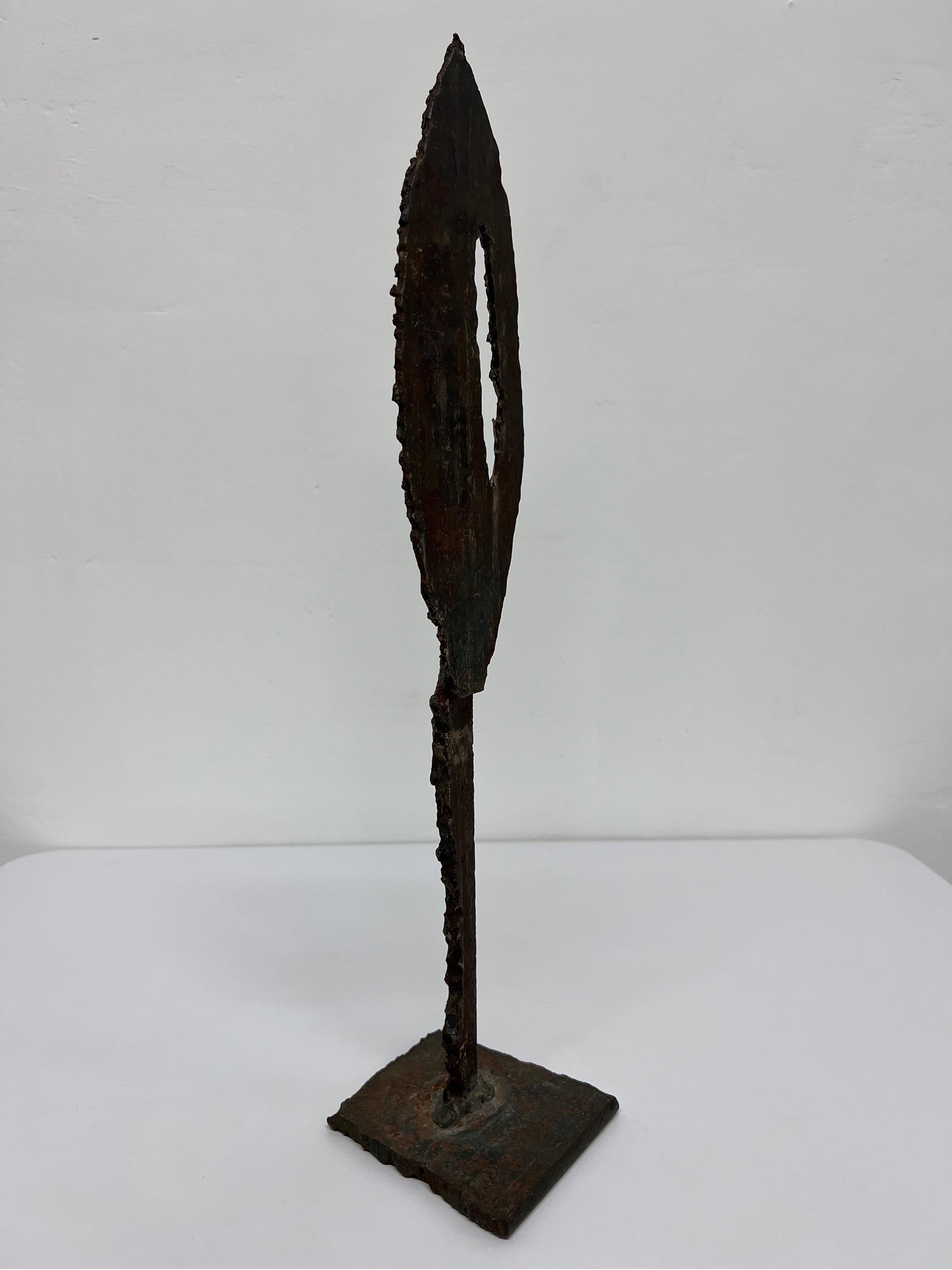 20th Century Mid-Century Torch Cut and Welded Steel Spear Sculpture For Sale