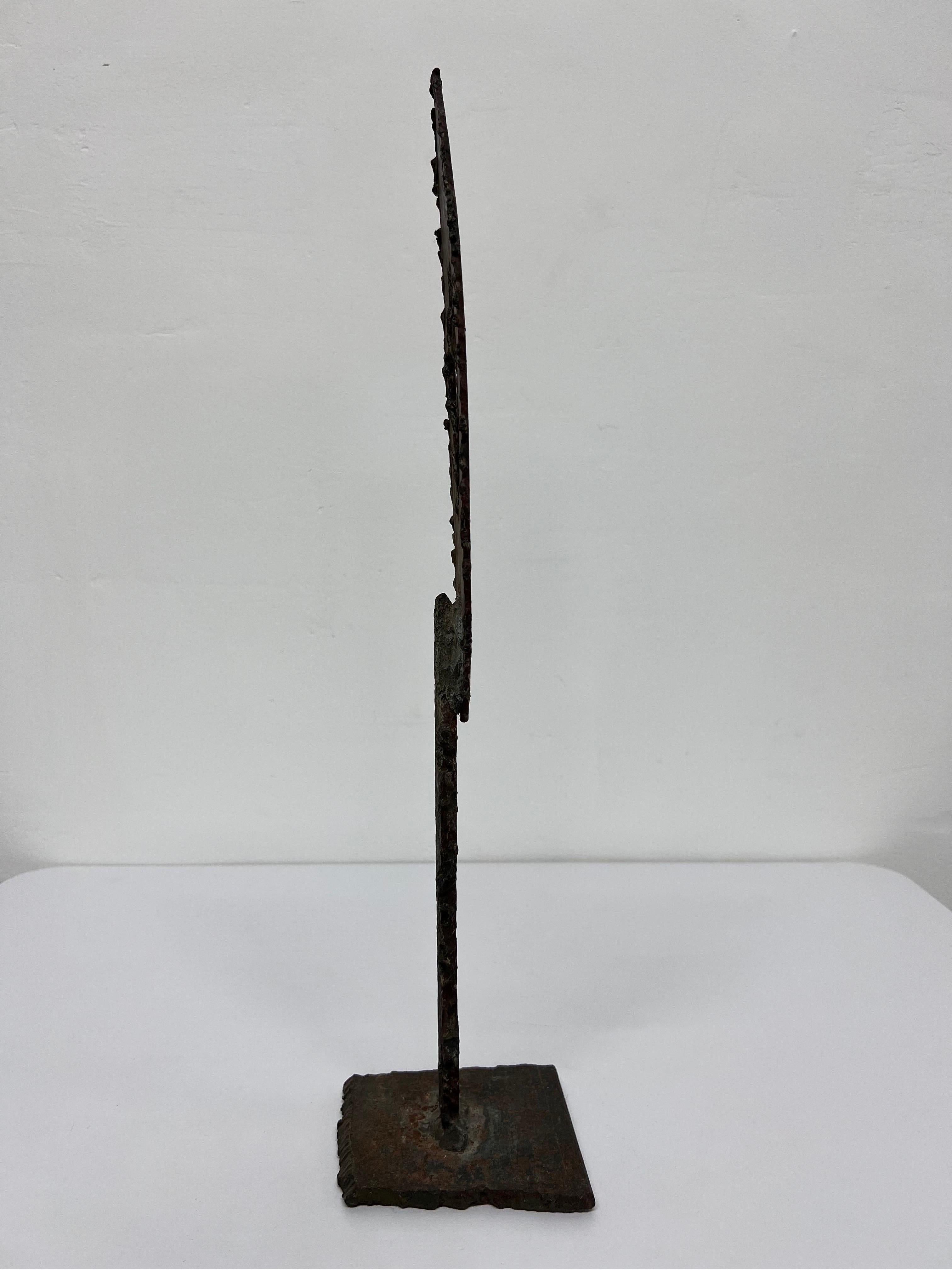 Cut Steel Mid-Century Torch Cut and Welded Steel Spear Sculpture For Sale