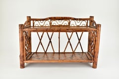 Mid Century Tortoise Bamboo Wall Shelf