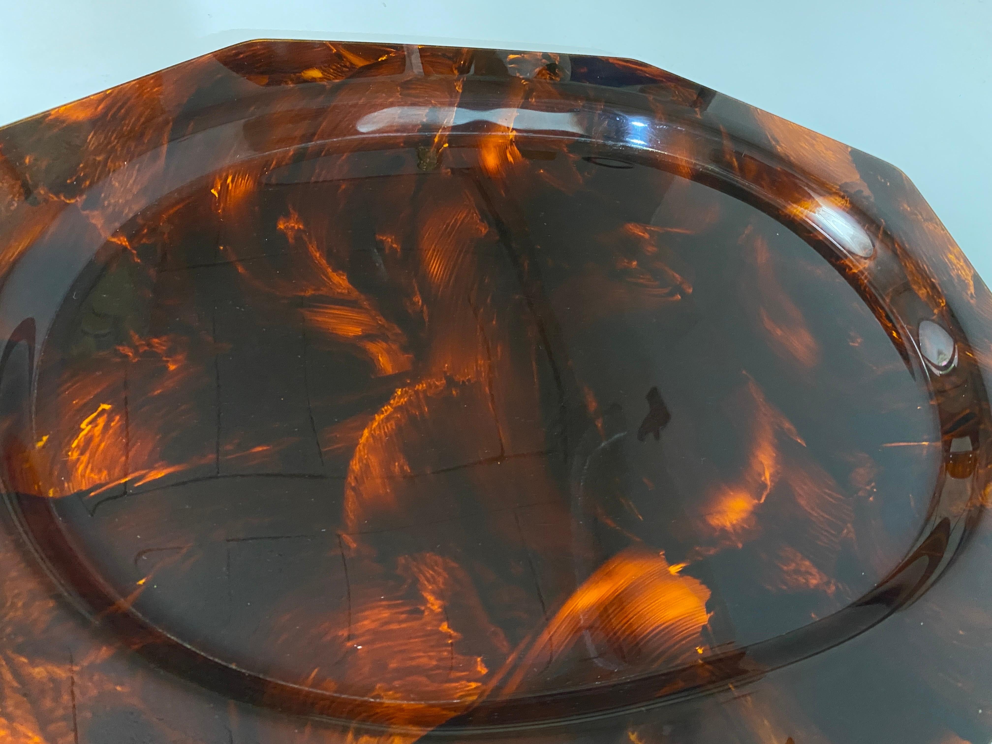 Hollywood Regency Mid-Century Tortoiseshell Tray Attributed Christian Dior circa 1970