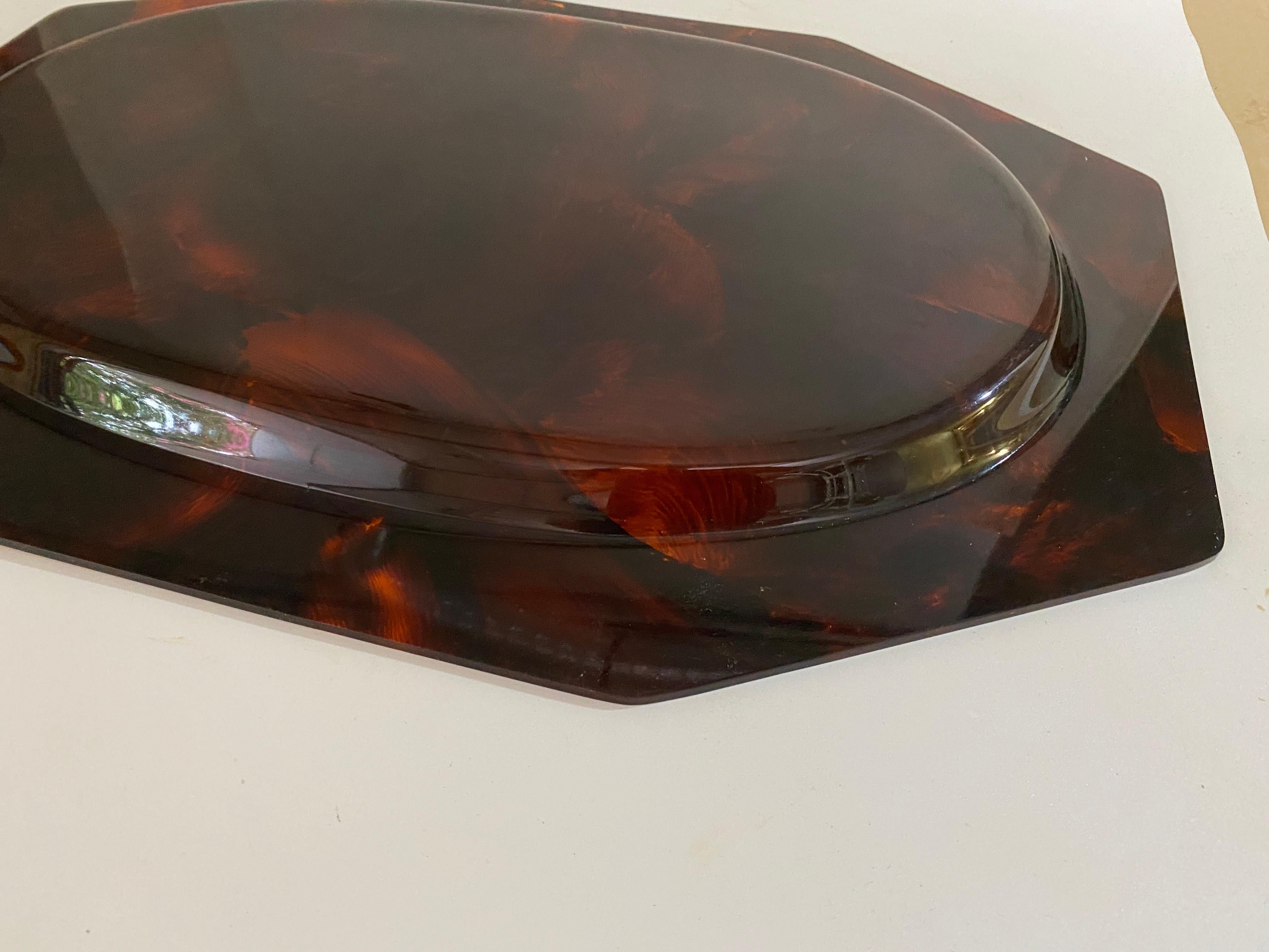 Mid-Century Tortoiseshell Tray Attributed Christian Dior circa 1970 In Good Condition In Auribeau sur Siagne, FR