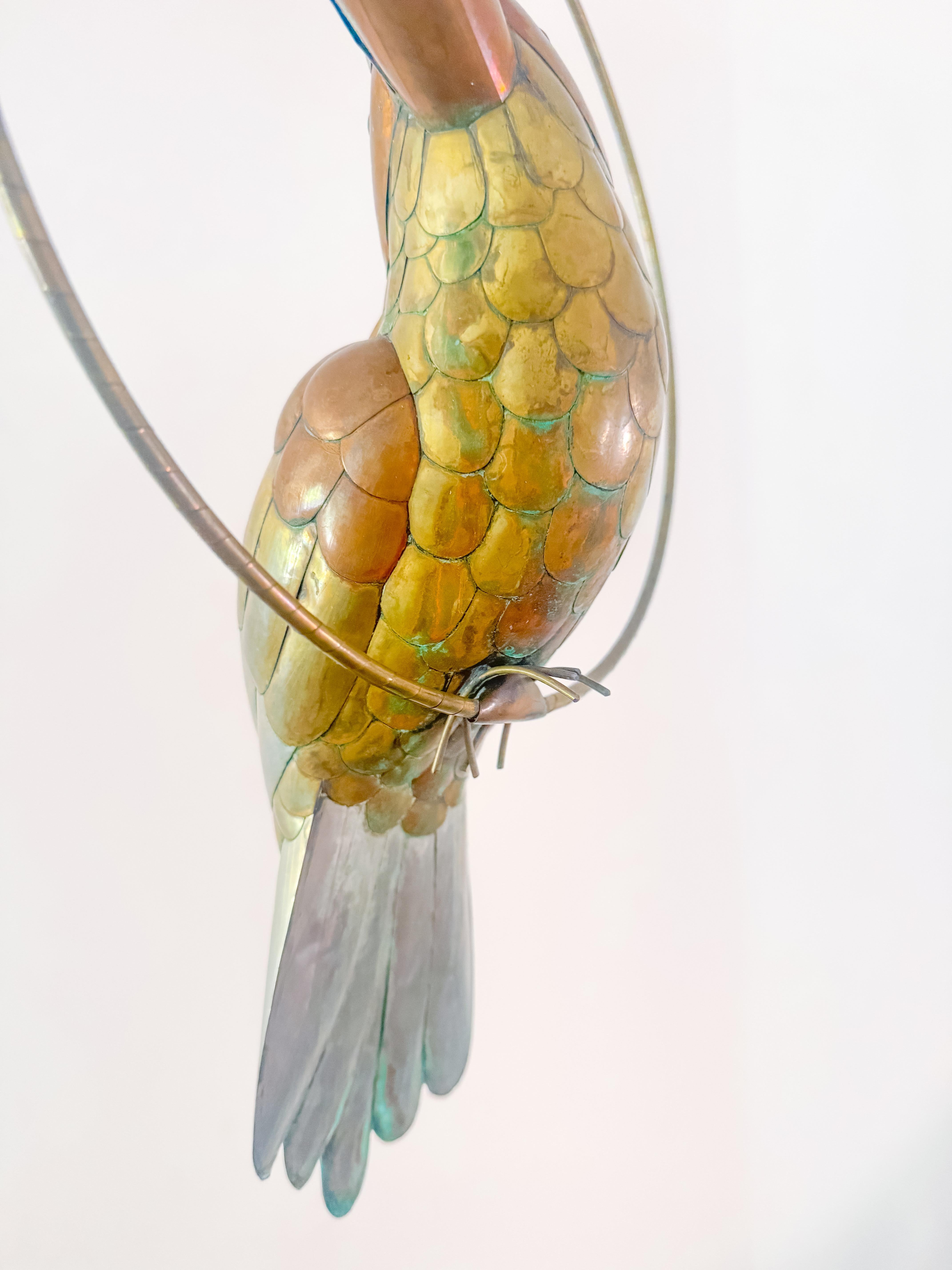 Mid Century Toucan Sculpture in the Style of Sergio Bustamante Mixed Metals 1970 For Sale 2