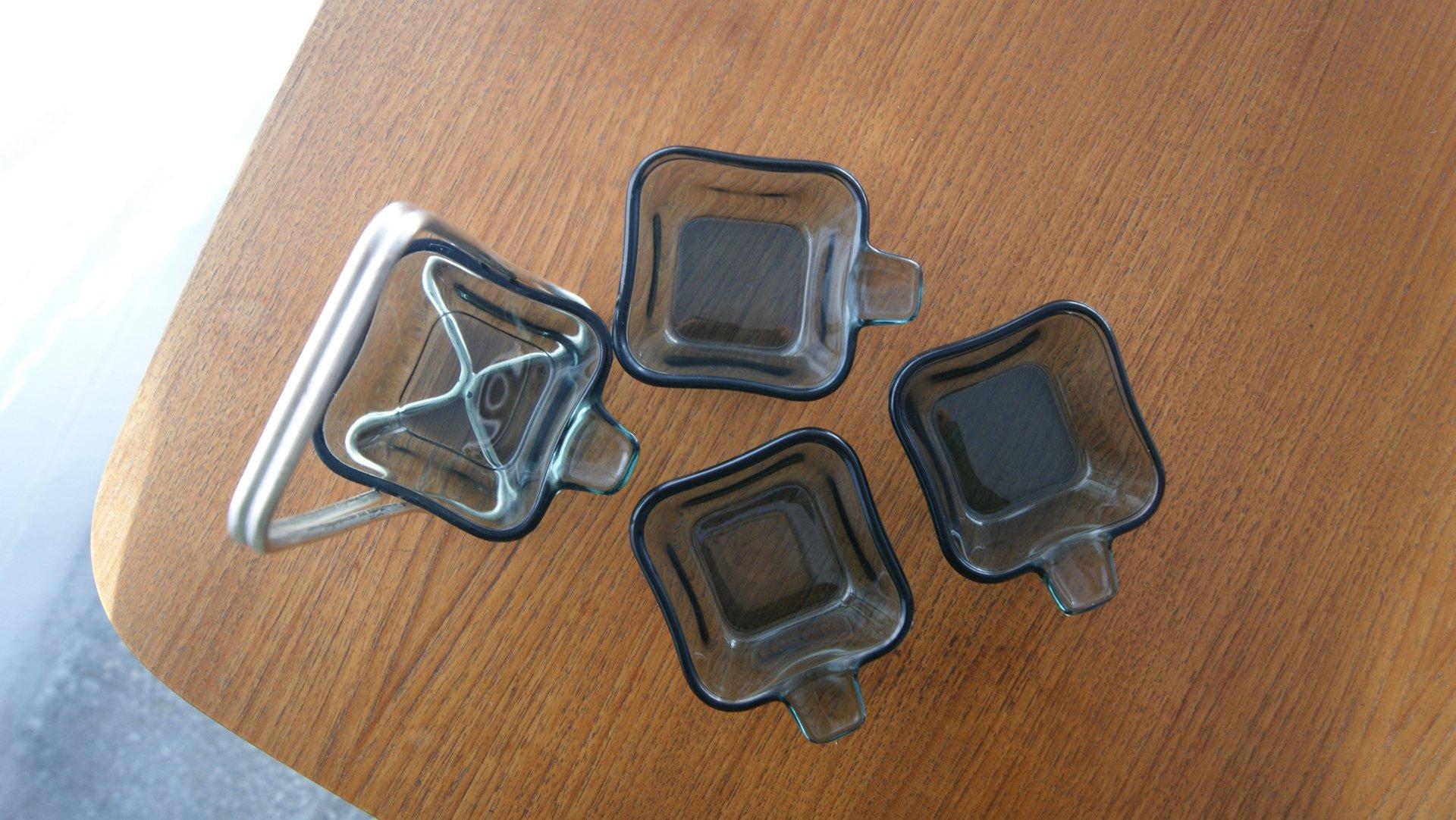 Mid-20th Century Mid-Century Tourmaline Glass Ashtray by Wilhelm Wagenfeld for WMF For Sale