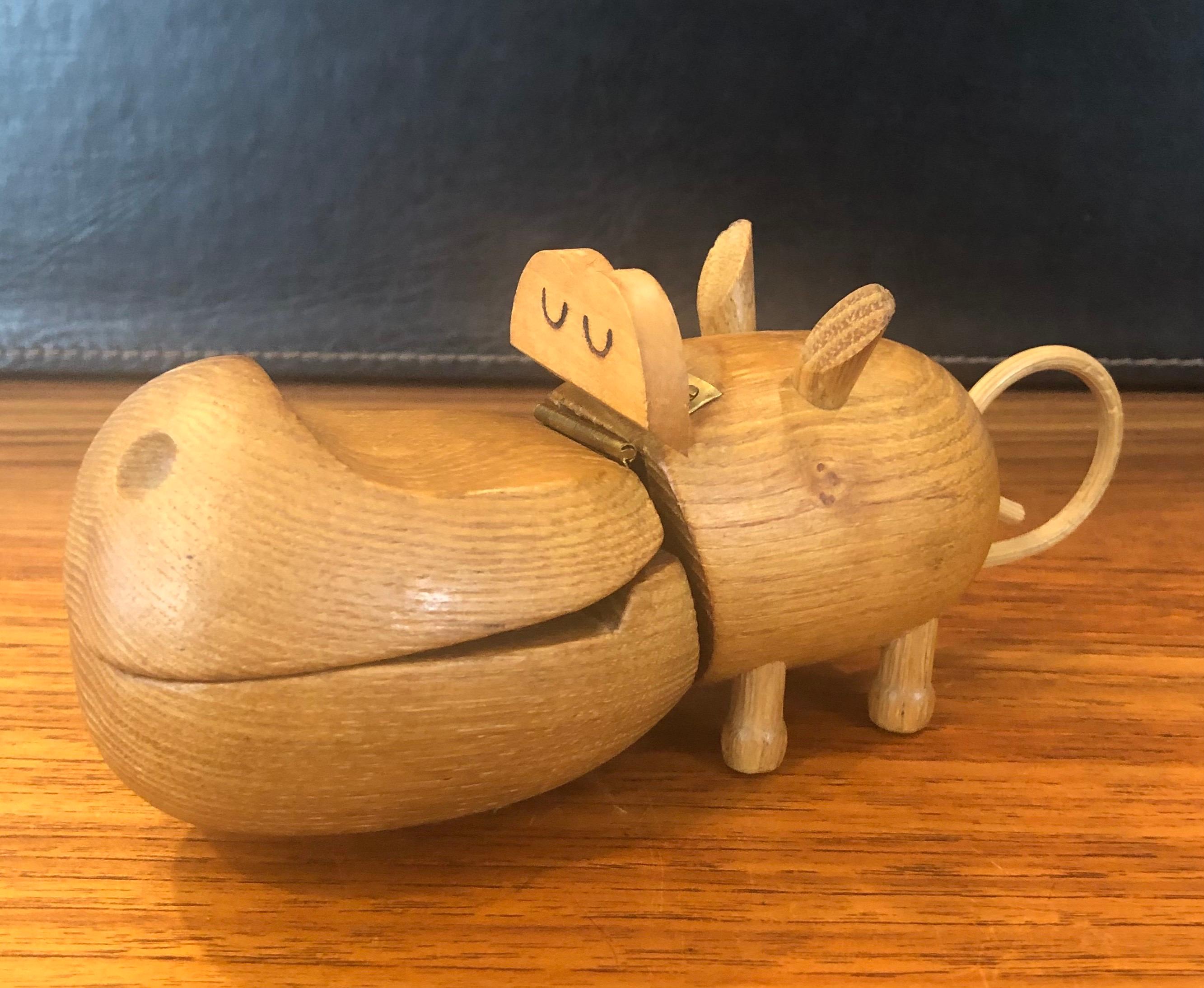 Midcentury Toy Hippo Trinket Box in the Style of Kay Bojesen for Zoo-Line 2