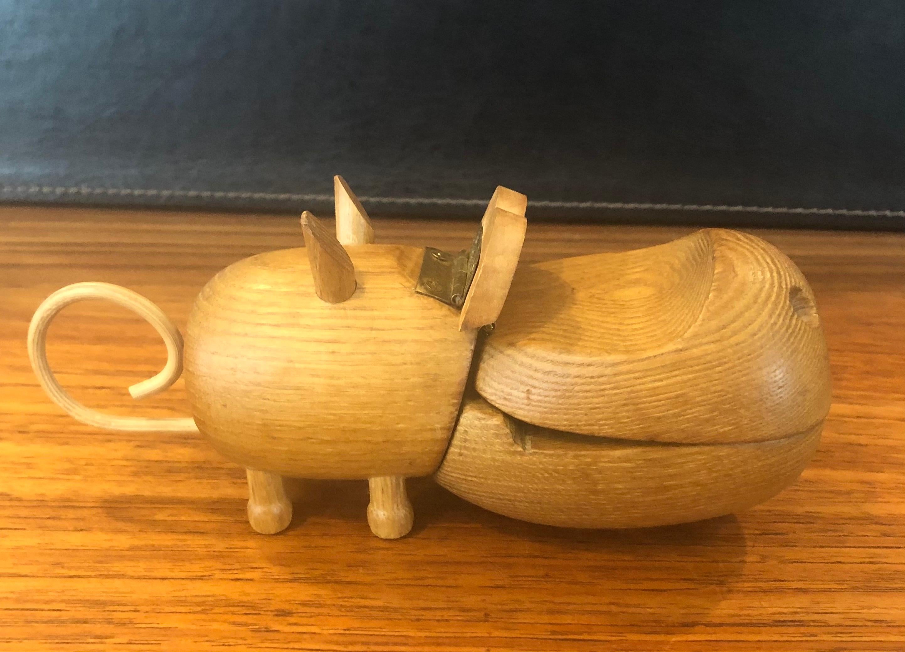 Mid-Century Modern Midcentury Toy Hippo Trinket Box in the Style of Kay Bojesen for Zoo-Line