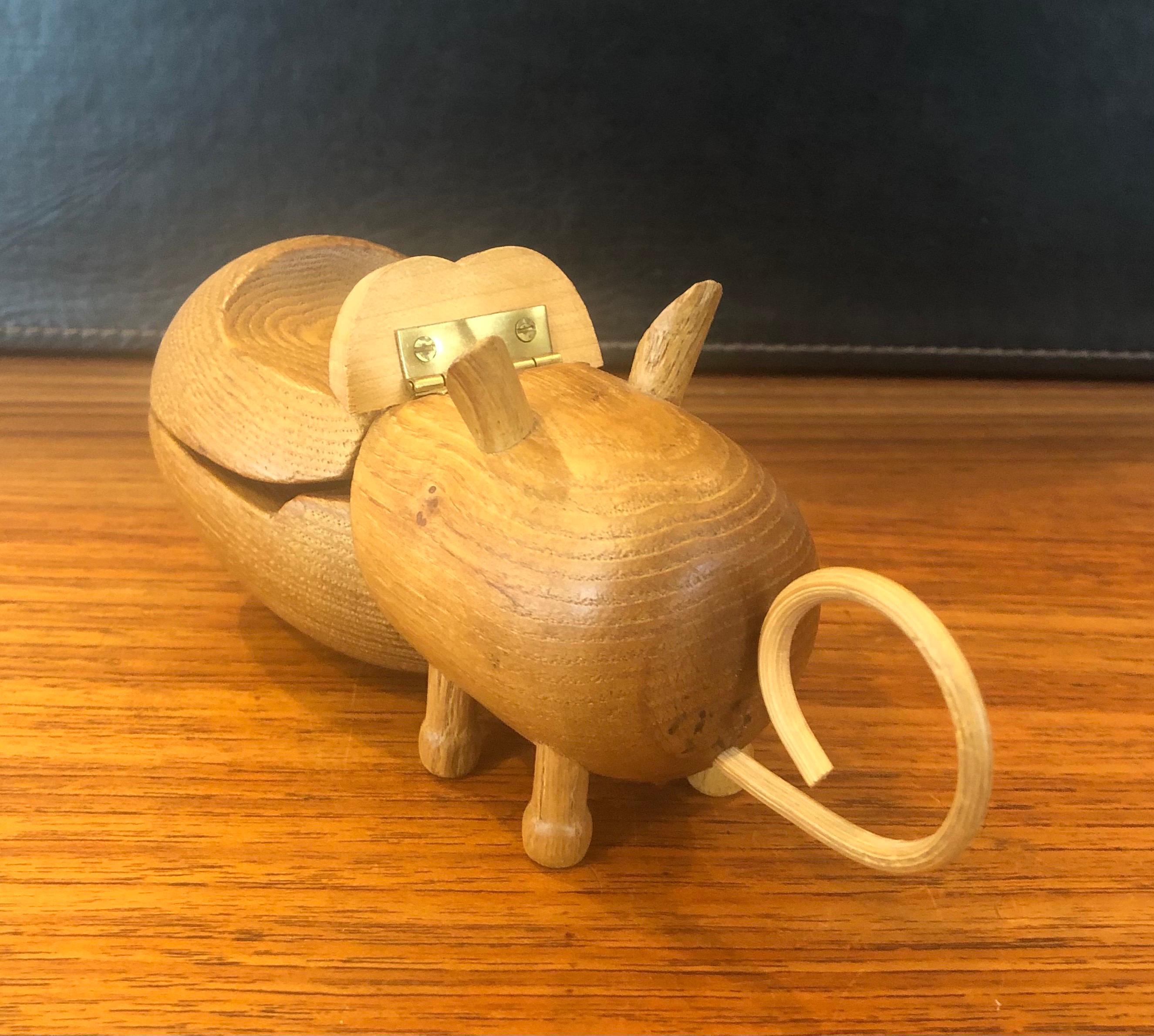 Japanese Midcentury Toy Hippo Trinket Box in the Style of Kay Bojesen for Zoo-Line