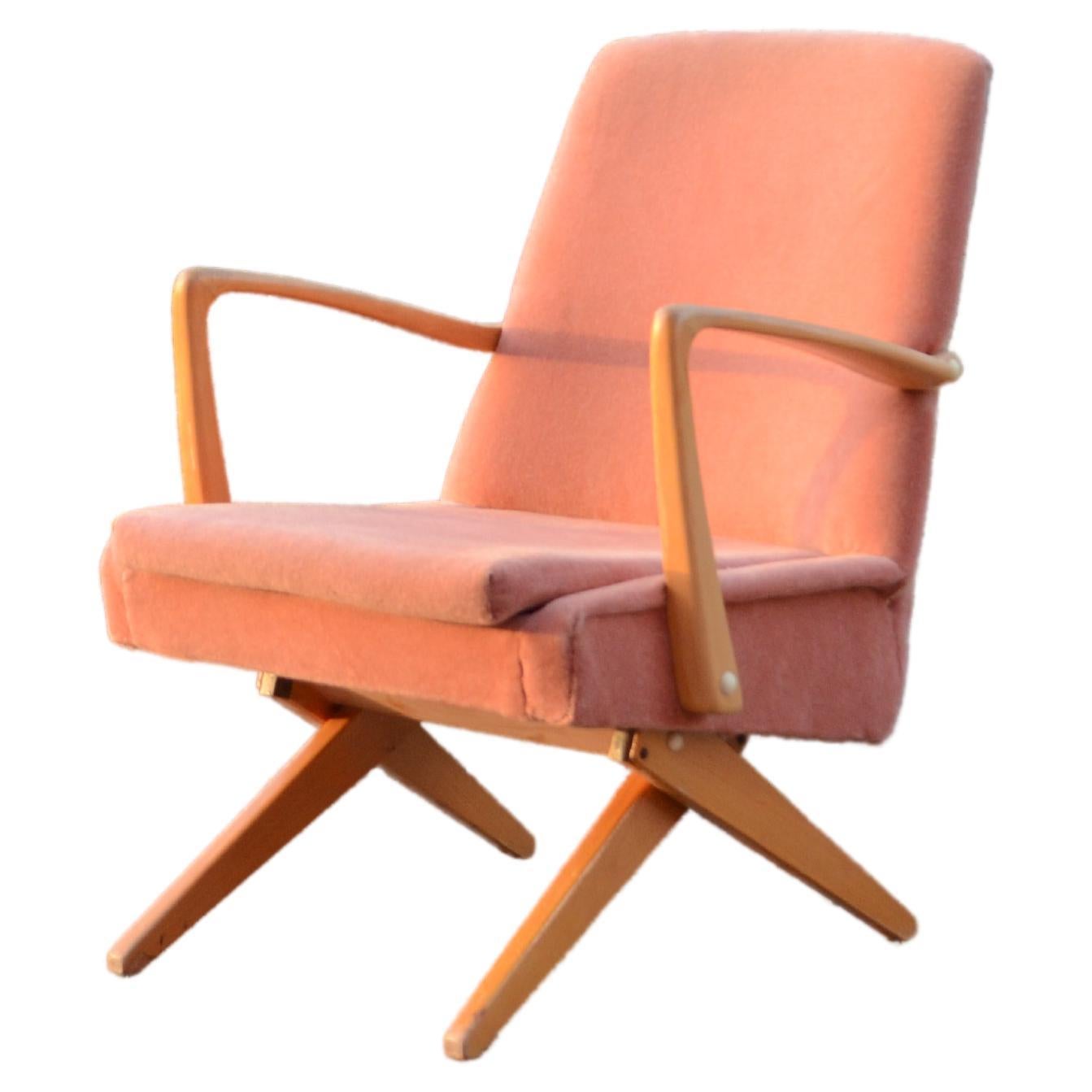Mid Century Transformable Scissor Easy Chair For Sale