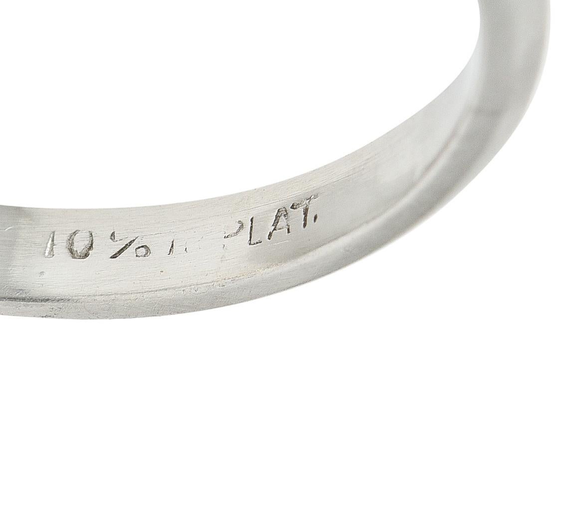 Mid-Century Transitional Cut 1.60 Carats Diamond Platinum Engagement Ring For Sale 2