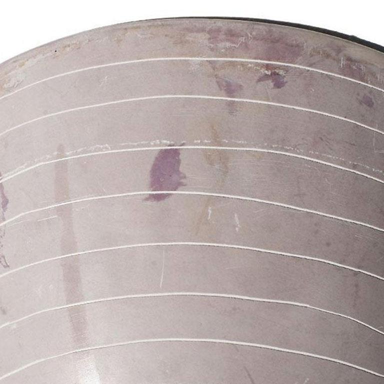 Mid-Century Modern Mid-Century Transitional Tall Purple Decorative Stoneware Bowl For Sale