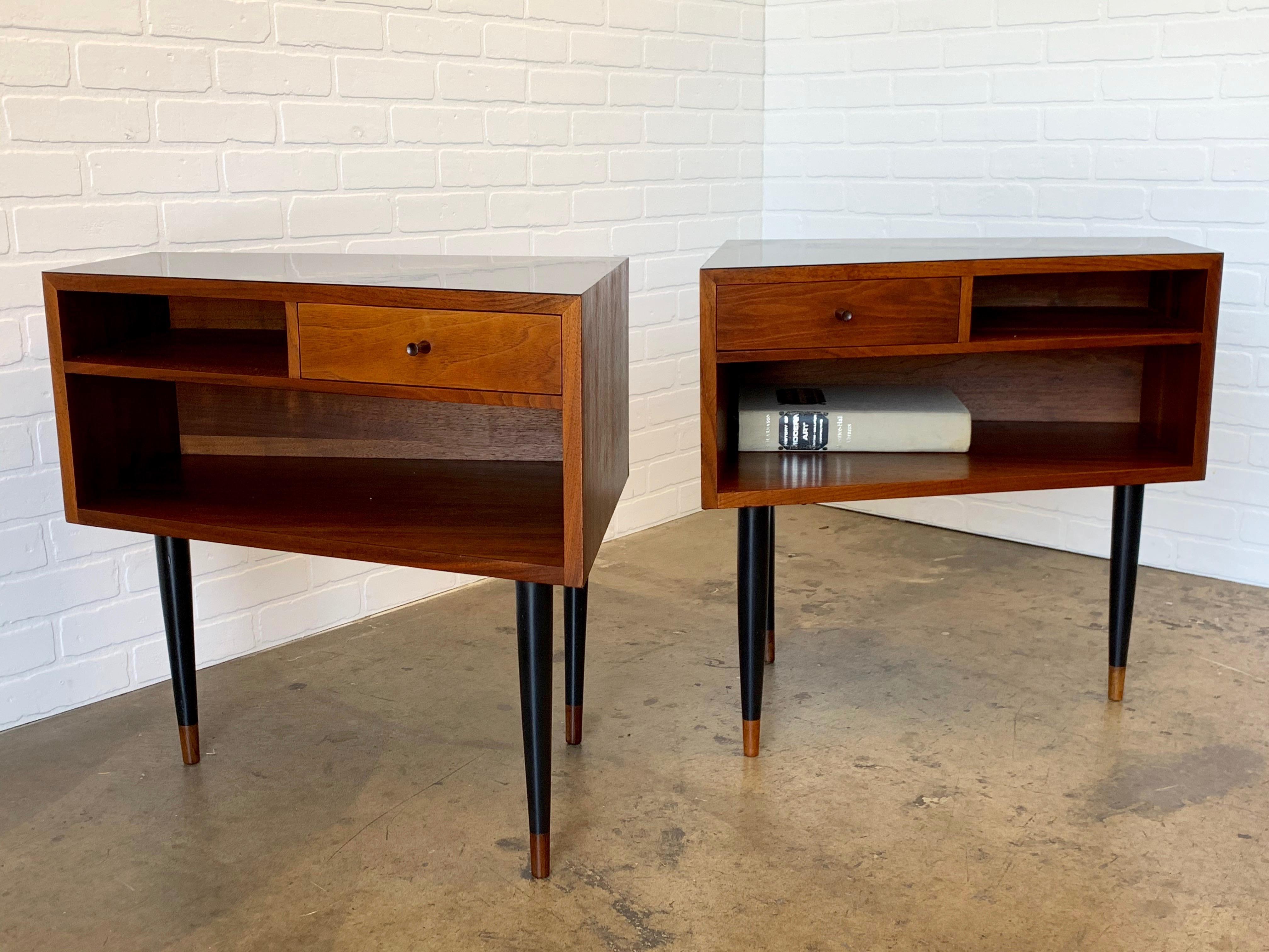 Midcentury Trapezoidal Shaped Nightstands 2