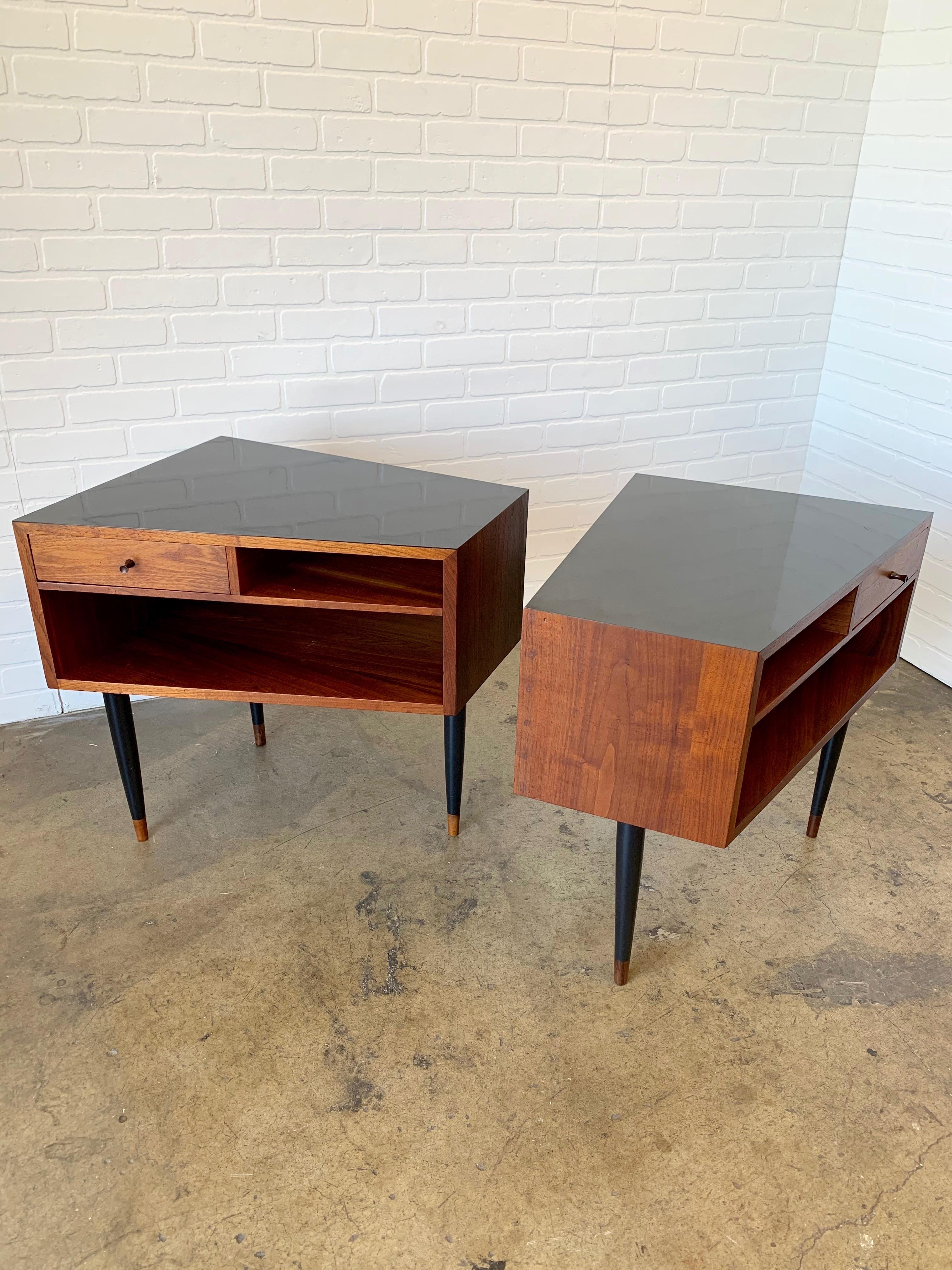 Midcentury Trapezoidal Shaped Nightstands 7