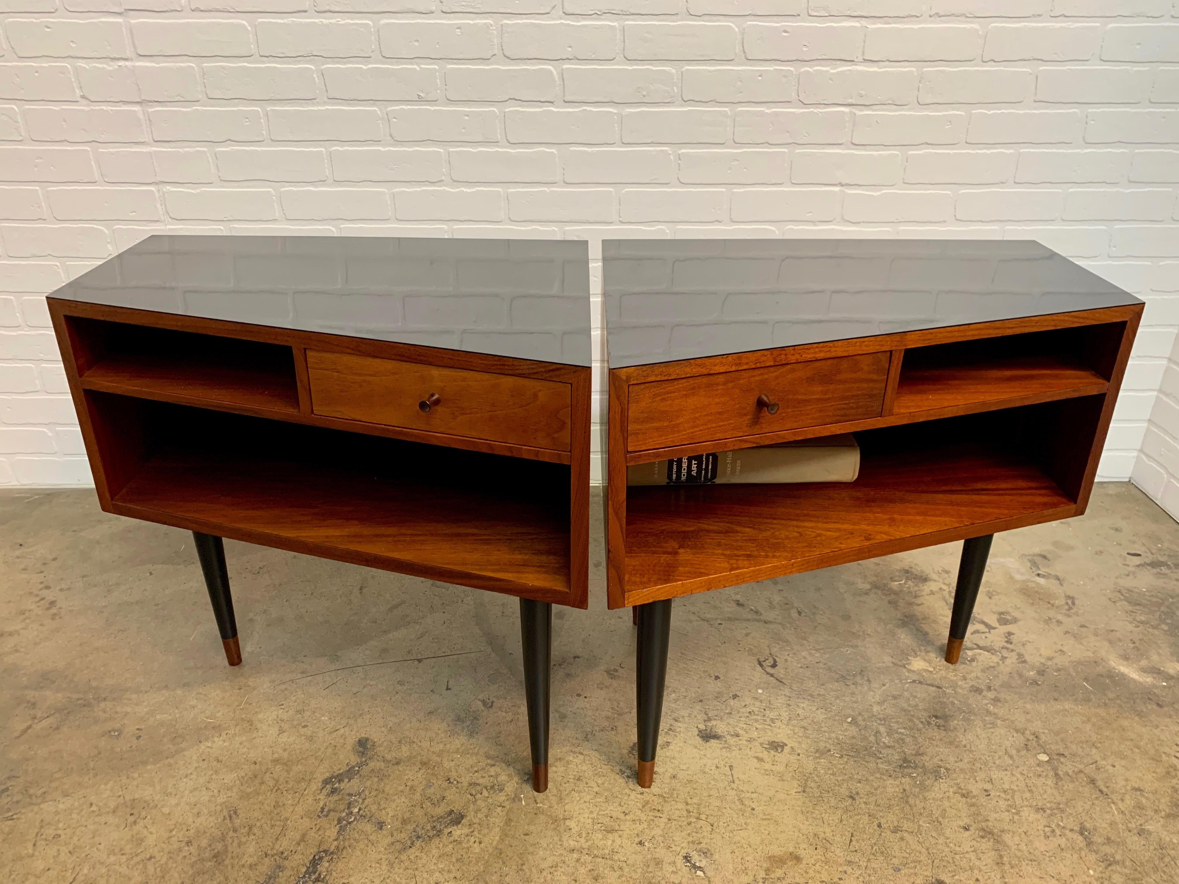 20th Century Midcentury Trapezoidal Shaped Nightstands