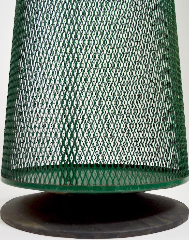 Mid-Century Modern Mid Century Trash Garbage Can with Metal Mesh
