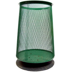 Mid Century Trash Garbage Can with Metal Mesh