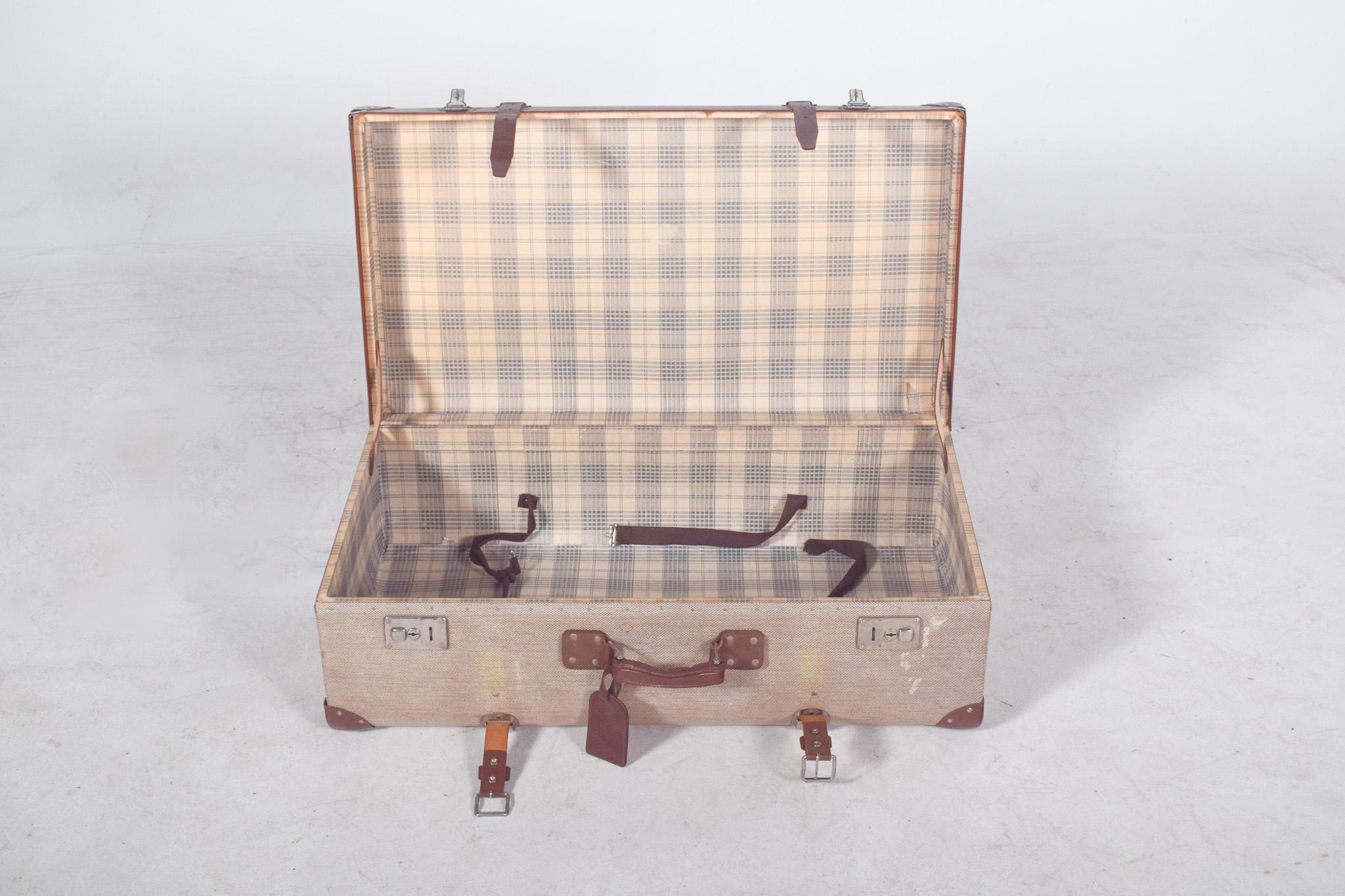 Sac de voyage en cuir du milieu du siècle en vente 1