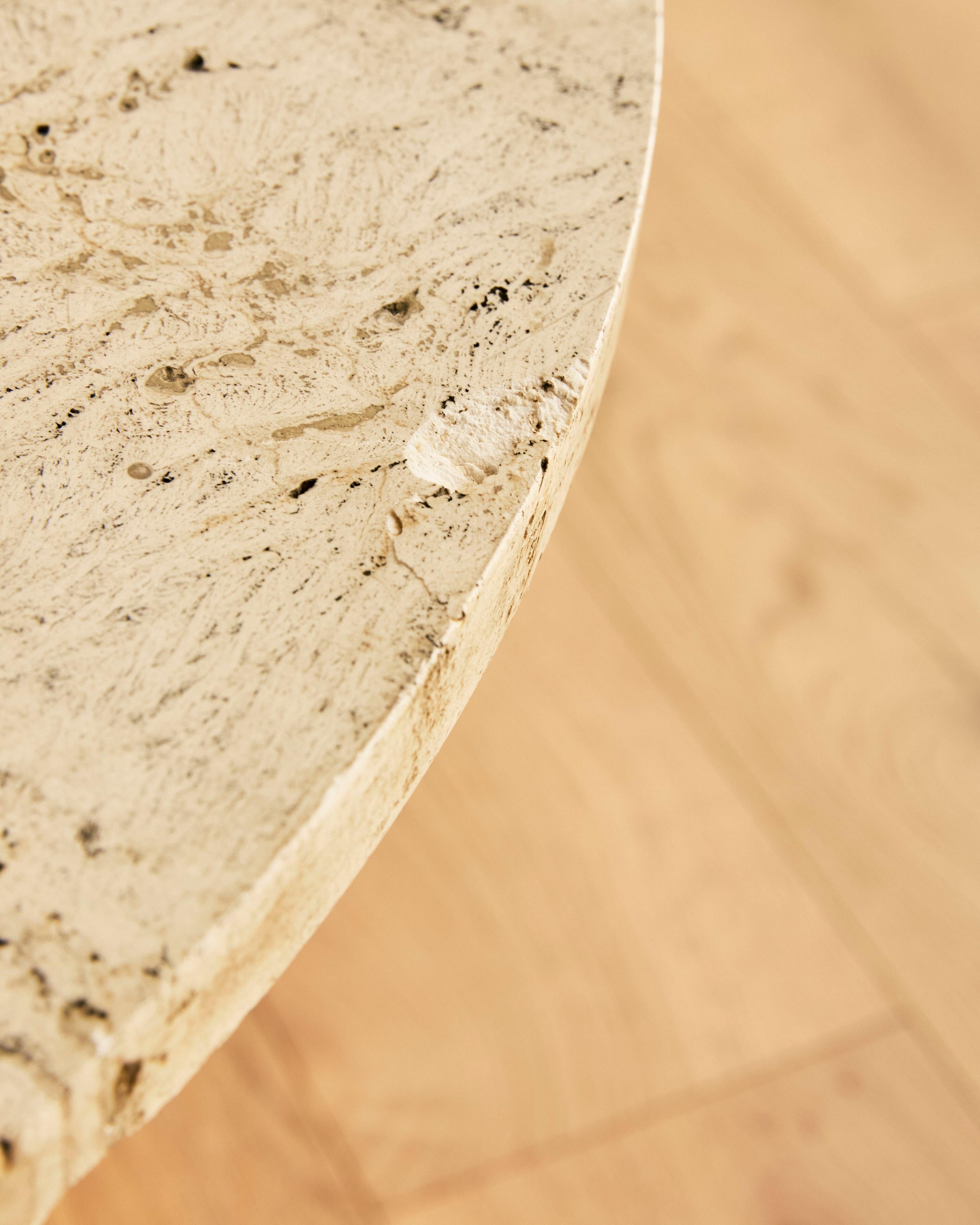 Mid Century Travertine and Chrome End Table im Angebot 2