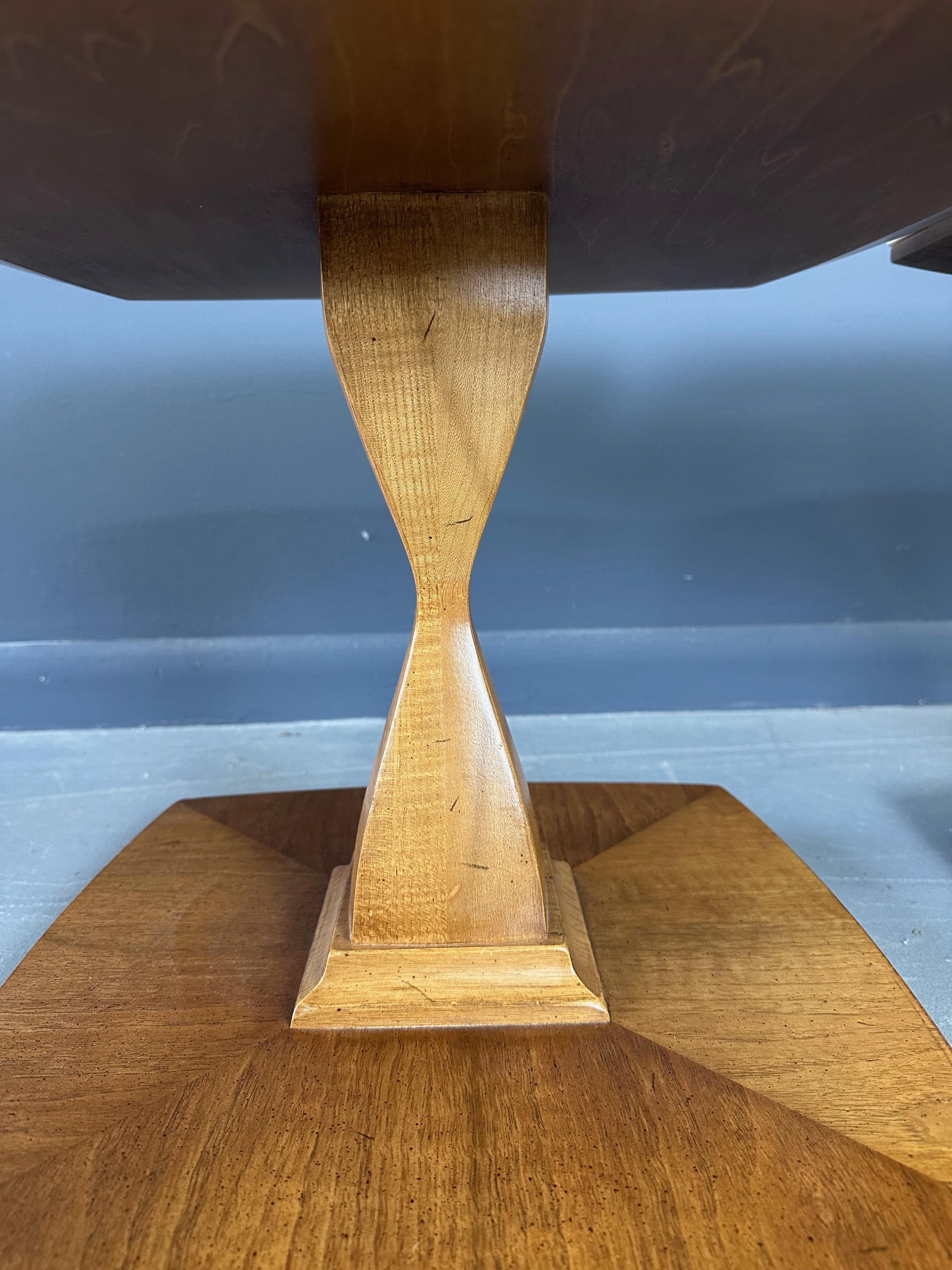 Mid Century Travertine and Walnut Side Tables by Drexel 4