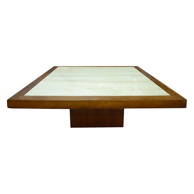 Midcentury Travertine And Wood Coffee Table Circa 1970 For At Midcentury Travertine And Wood Coffee Table Circa 1970 For