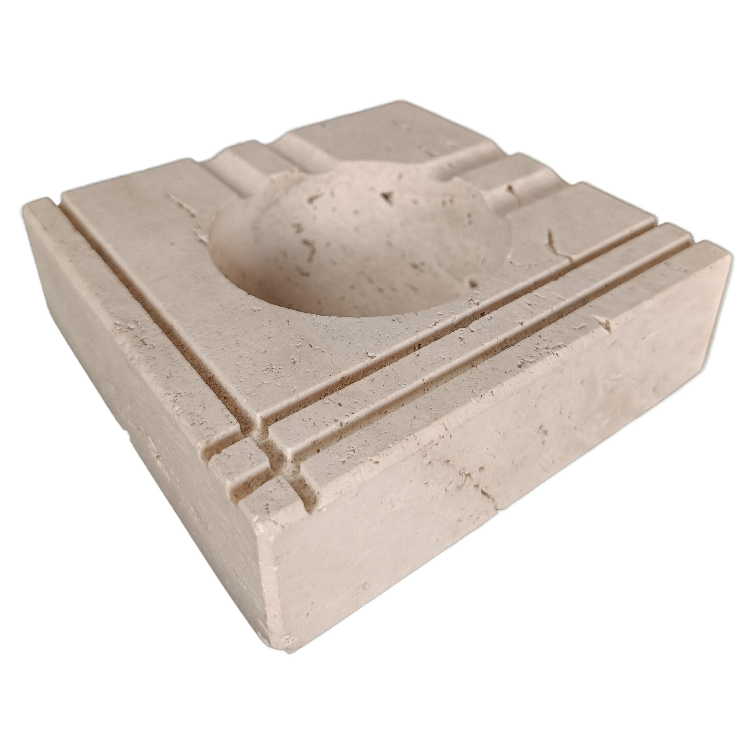 Midcentury Travertine Ashtray in the Style of Fratelli Mannelli, Italy, 1970s For Sale
