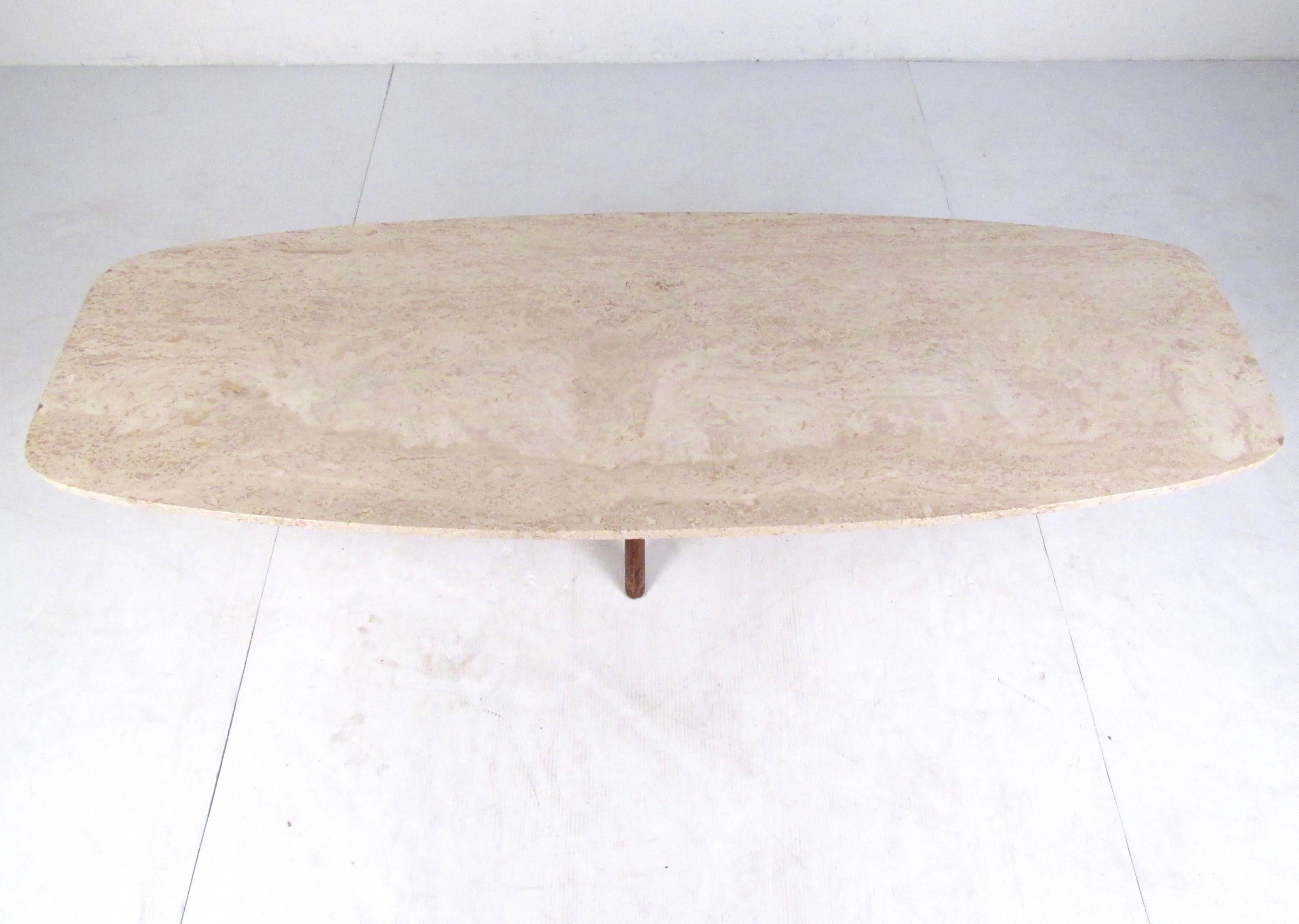Mid-20th Century Midcentury Travertine Coffee Table after Adrian Pearsall