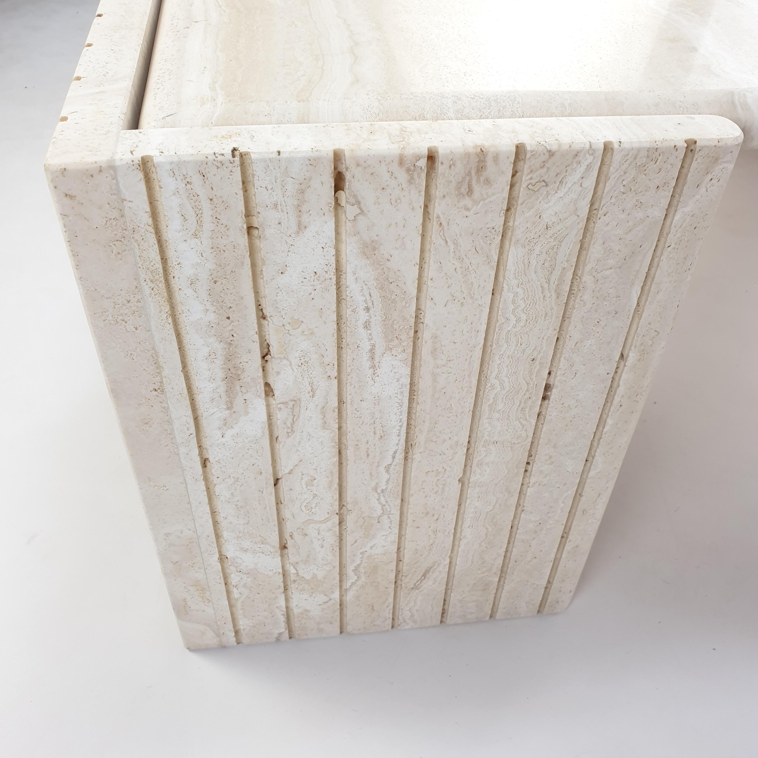 Mid-Century Travertine Coffee Table by Roche Bobois, 1980s 3