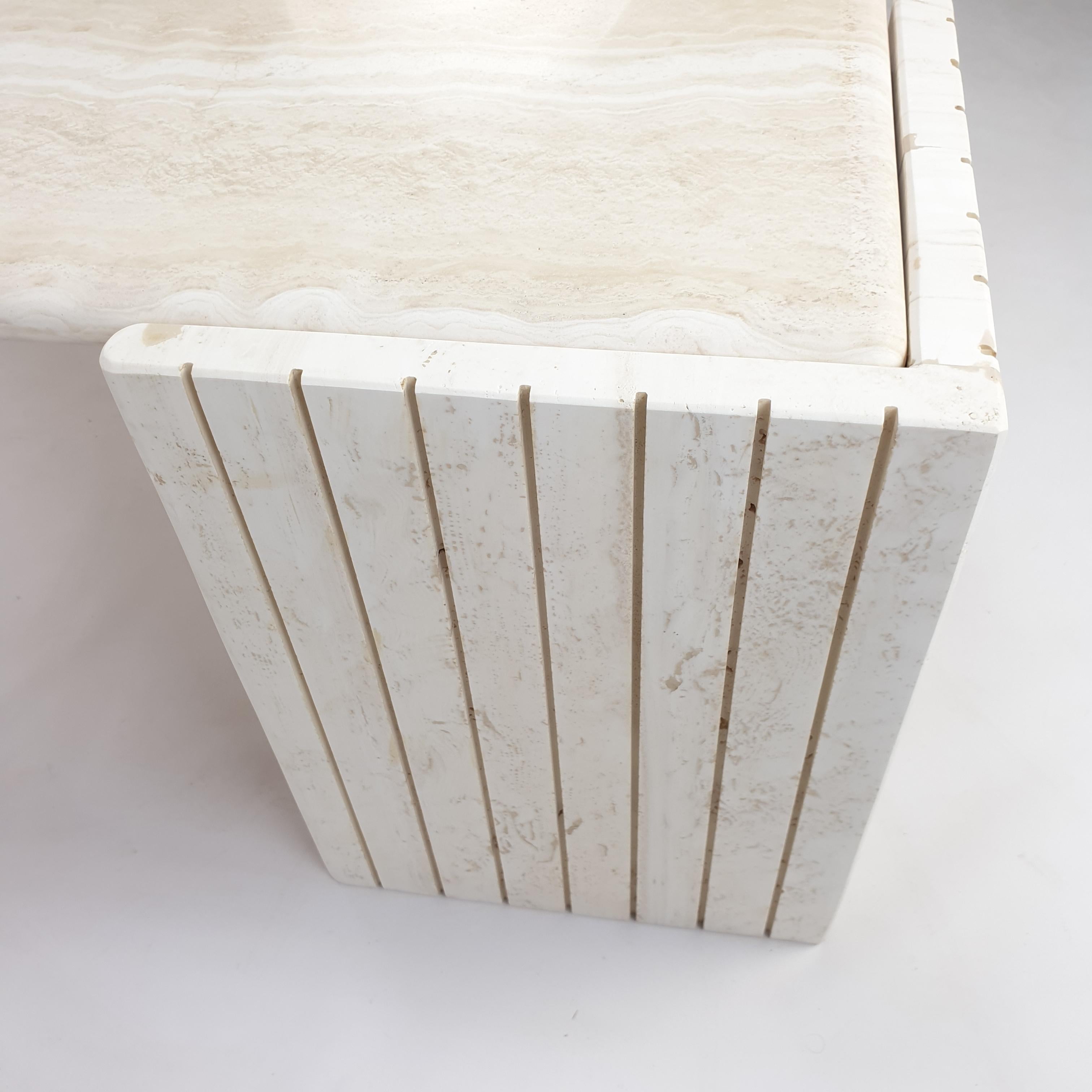 Mid-Century Travertine Coffee Table by Roche Bobois, 1980s 6