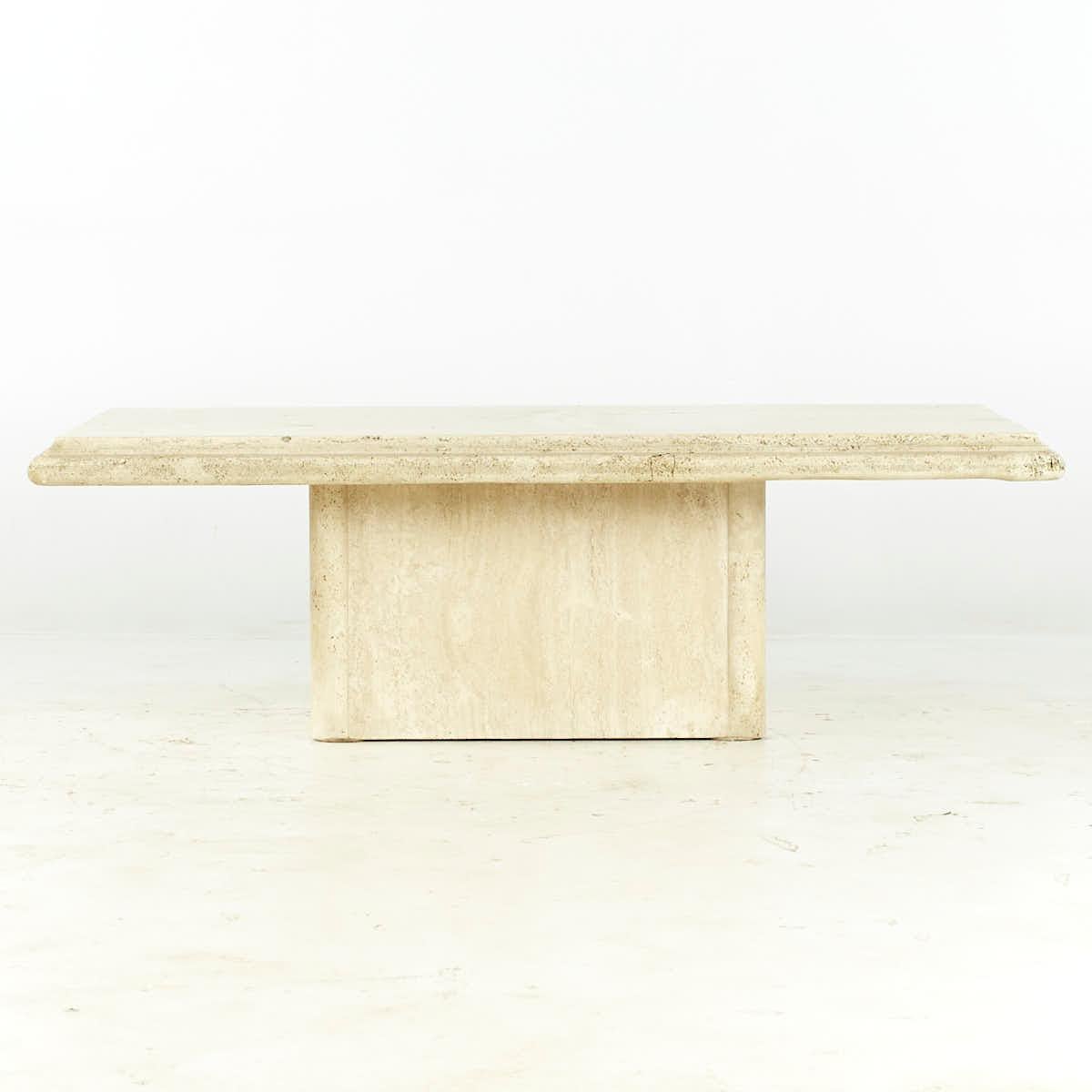 Mid Century Travertine Coffee Table

This coffee table measures: 51 wide x 27.75 deep x 16 inches high

All pieces of furniture can be had in what we call restored vintage condition. That means the piece is restored upon purchase so it’s free of