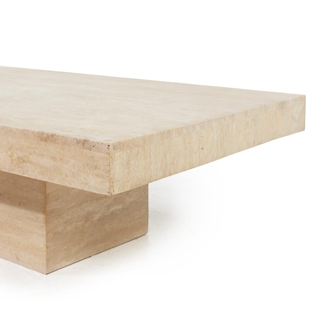 American Mid Century Travertine Coffee Table For Sale