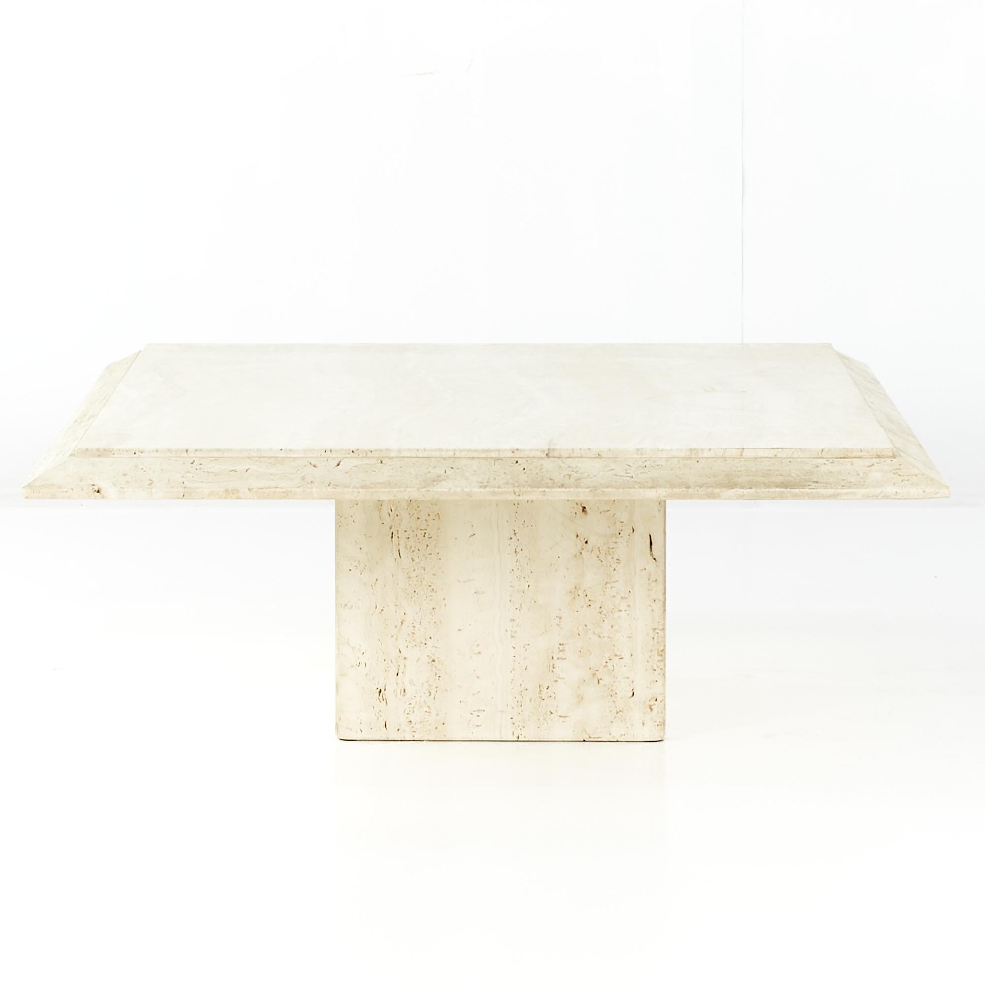 Mid Century Travertine Coffee Table In Good Condition In Countryside, IL