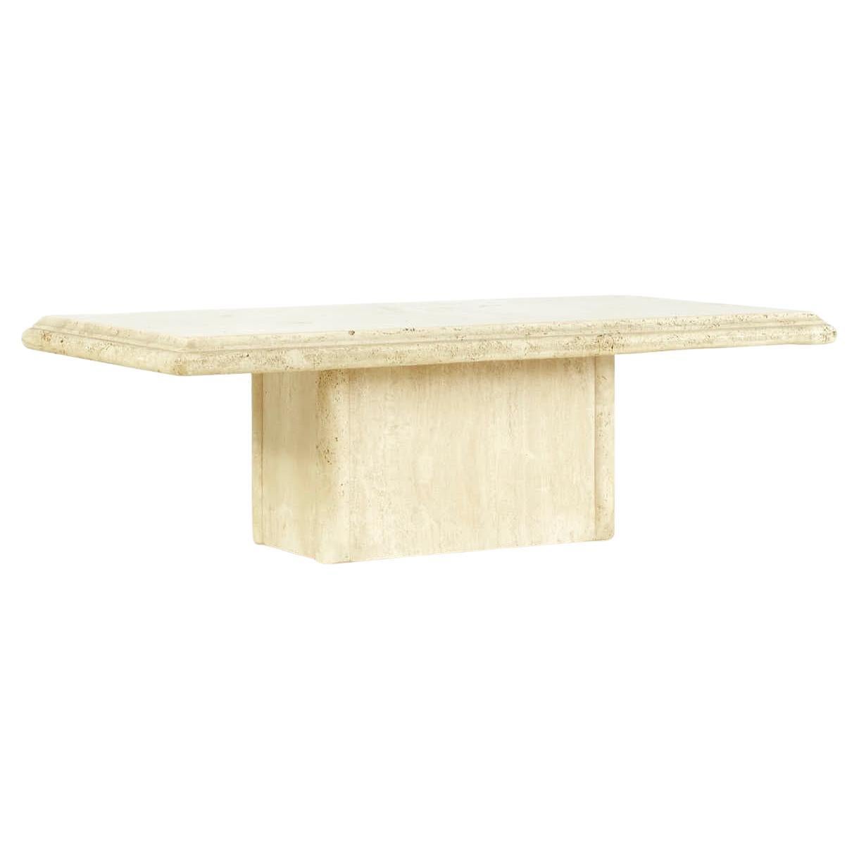 Mid Century Travertine Coffee Table For Sale