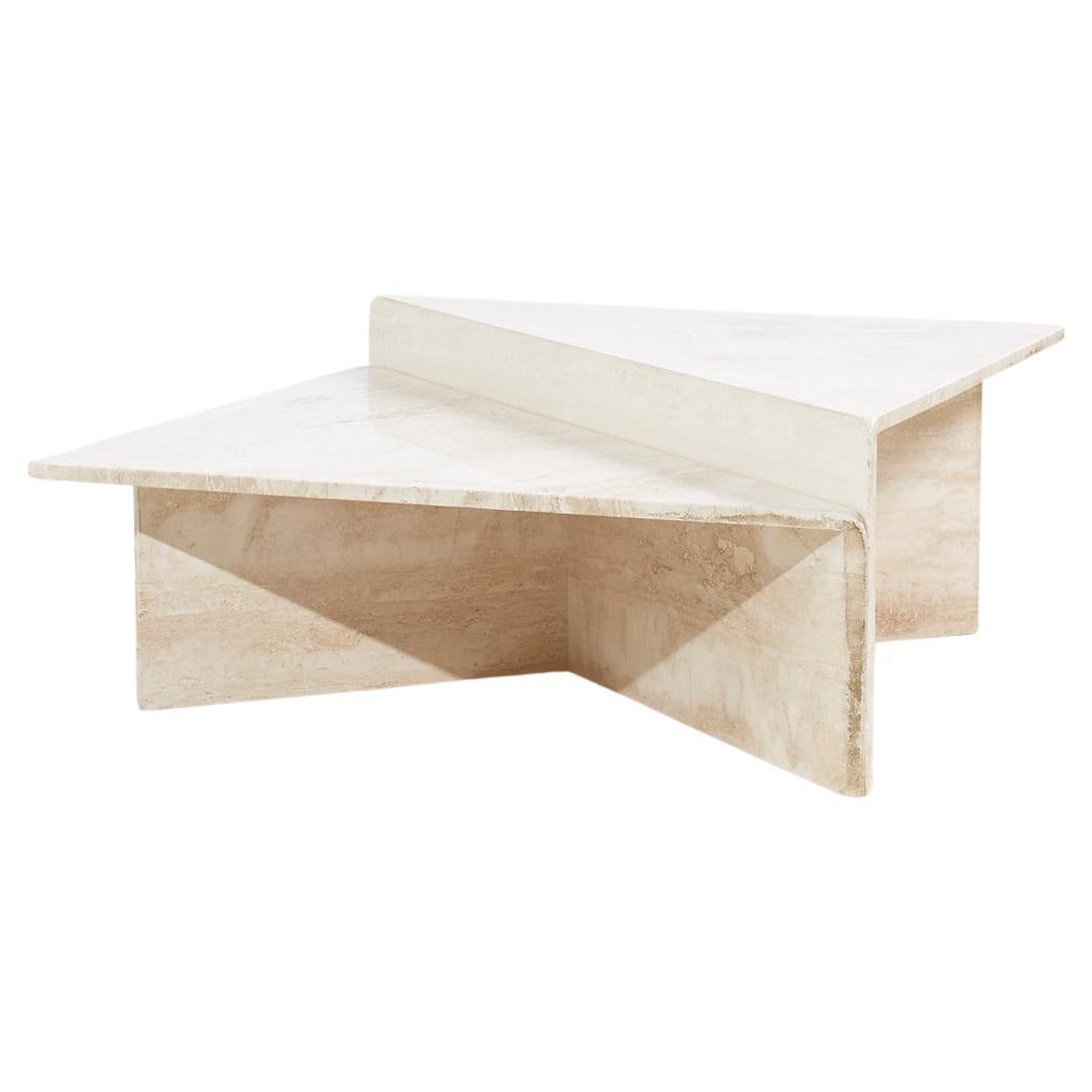 Mid Century Travertine Coffee Table For Sale