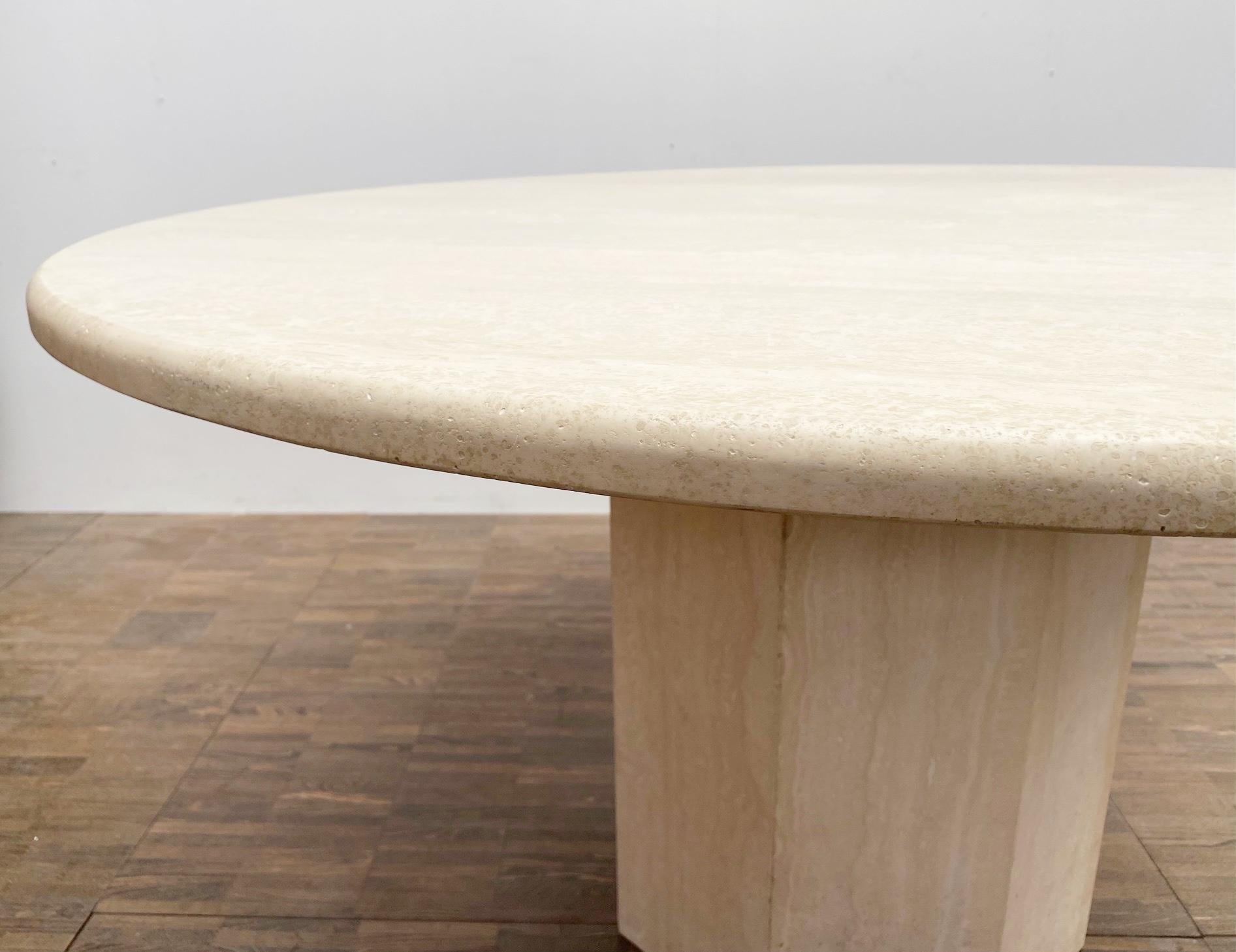Late 20th Century Mid-Century Travertine Coffee Table, Italy 1970s For Sale