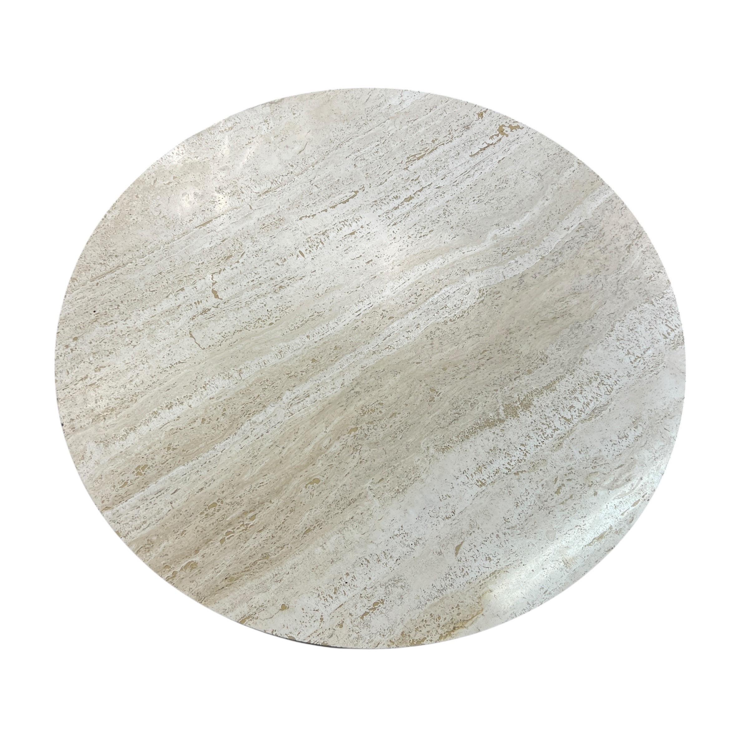 Mid-20th Century Mid Century Travertine Coffee Table With Walnut Base For Sale