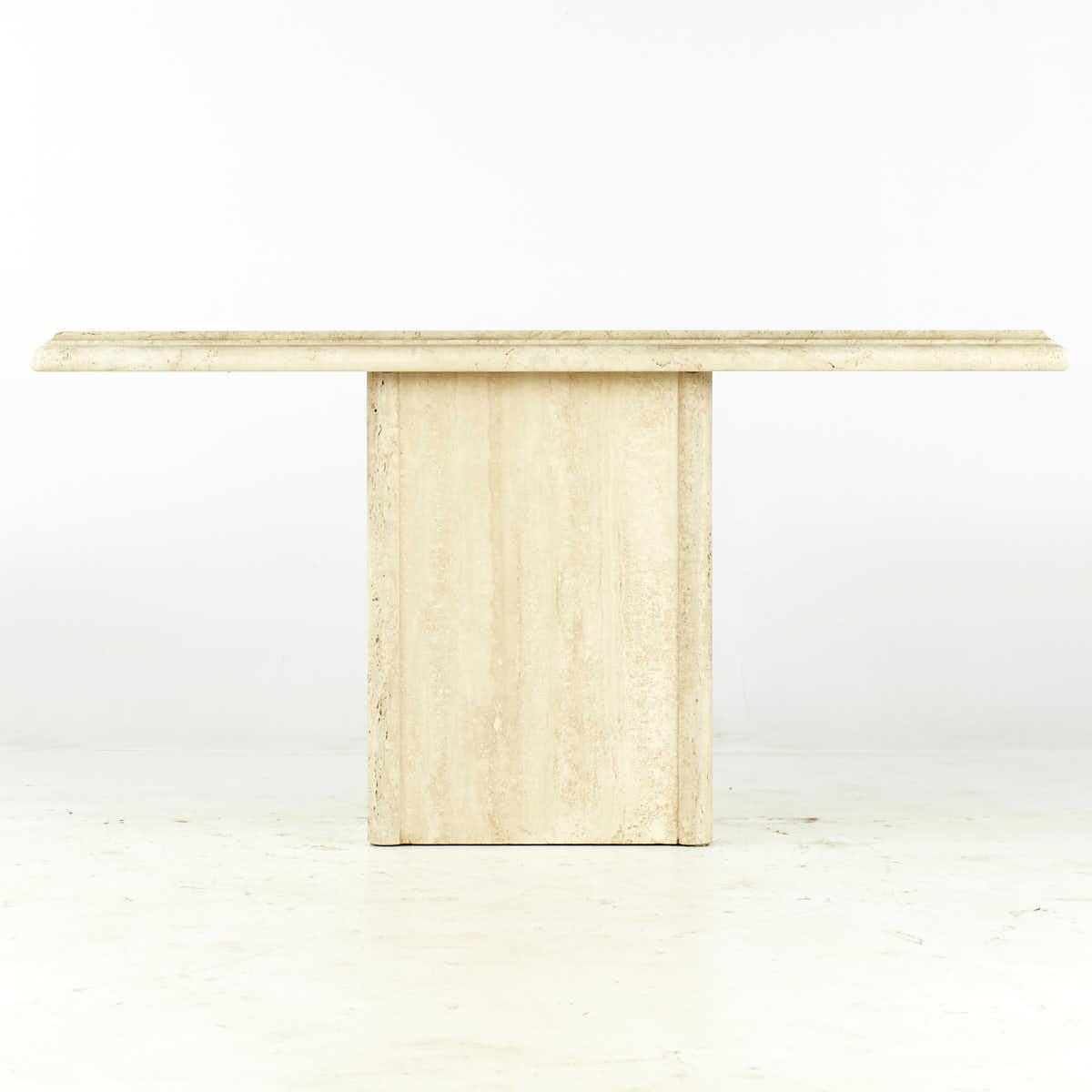 Mid Century Travertine Console Table

This table measures: 59.5 wide x 20.5 deep x 30 inches tall

All pieces of furniture can be had in what we call restored vintage condition. That means the piece is restored upon purchase so it’s free of