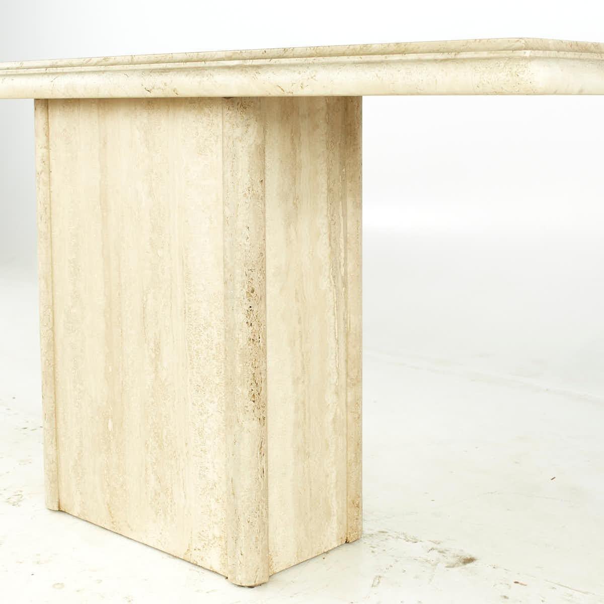 Mid Century Travertine Console Table In Good Condition For Sale In Countryside, IL