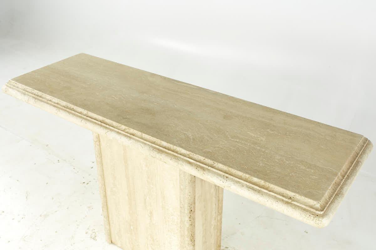 Late 20th Century Mid Century Travertine Console Table For Sale