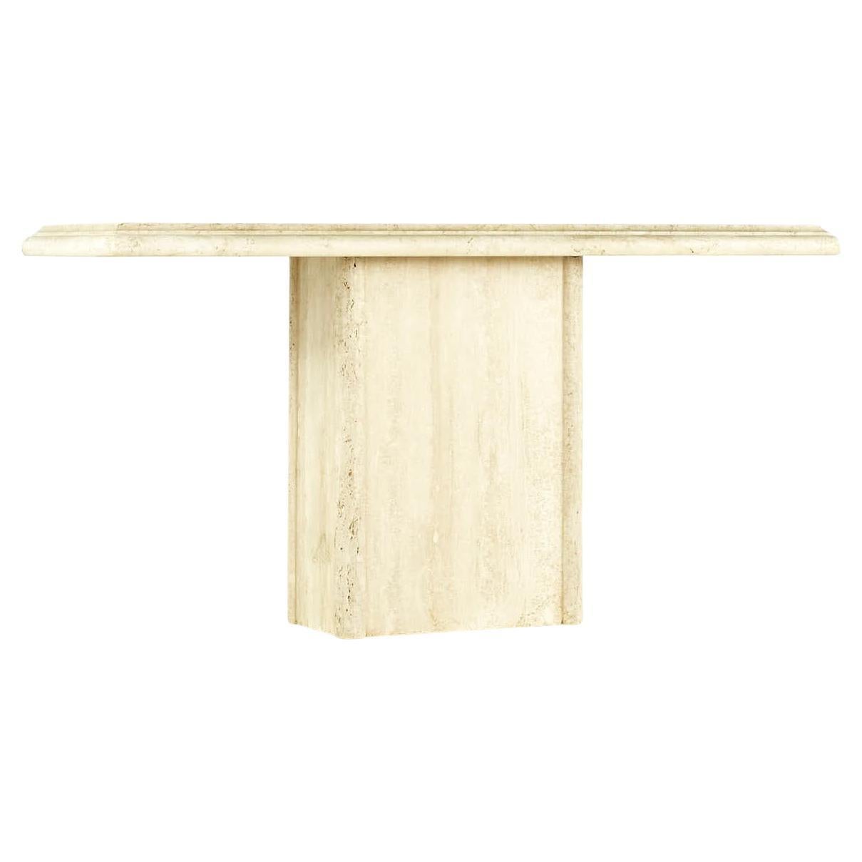 Mid Century Travertine Console Table For Sale