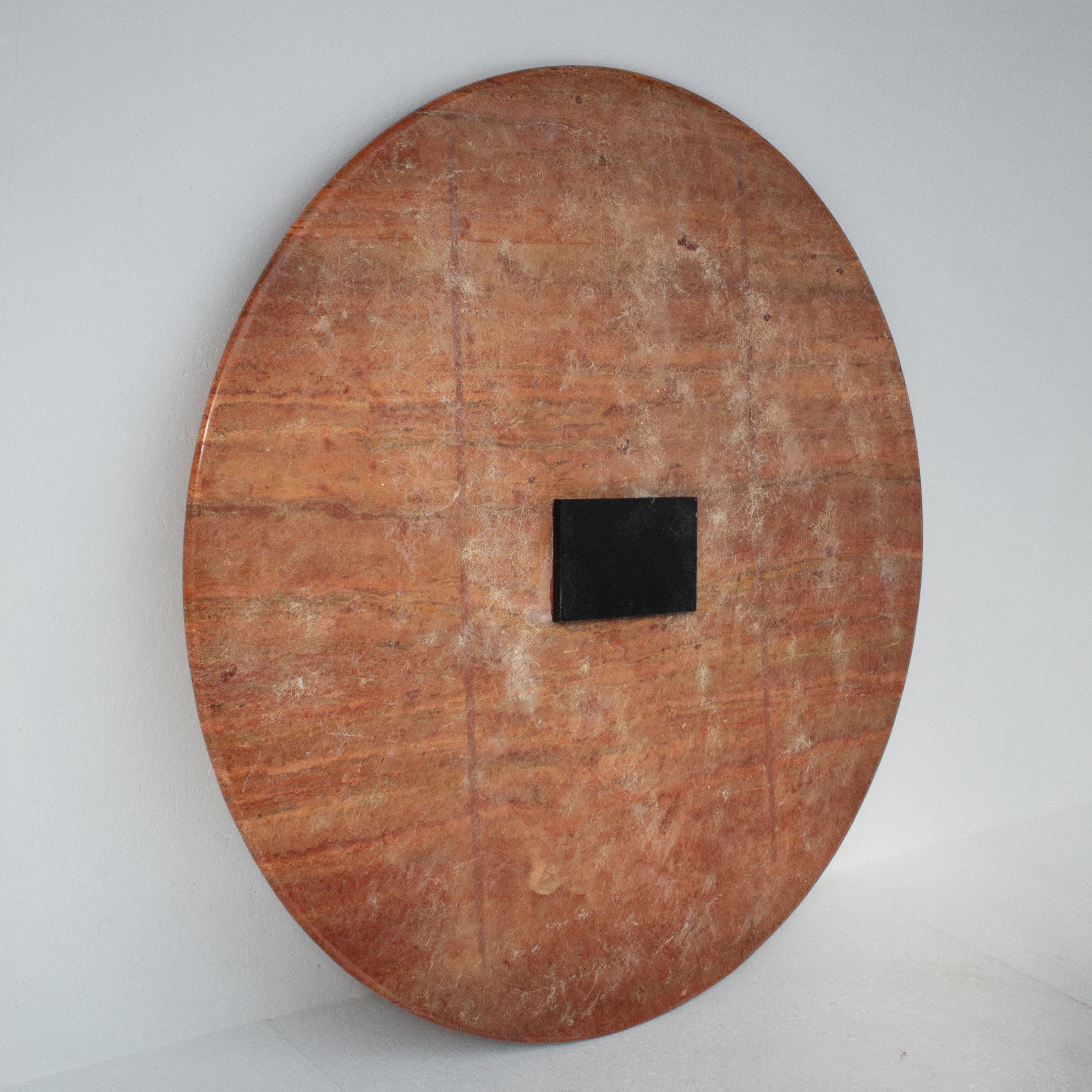 Mid-Century Travertine Dining Table in Rosso Travertino en vente 9
