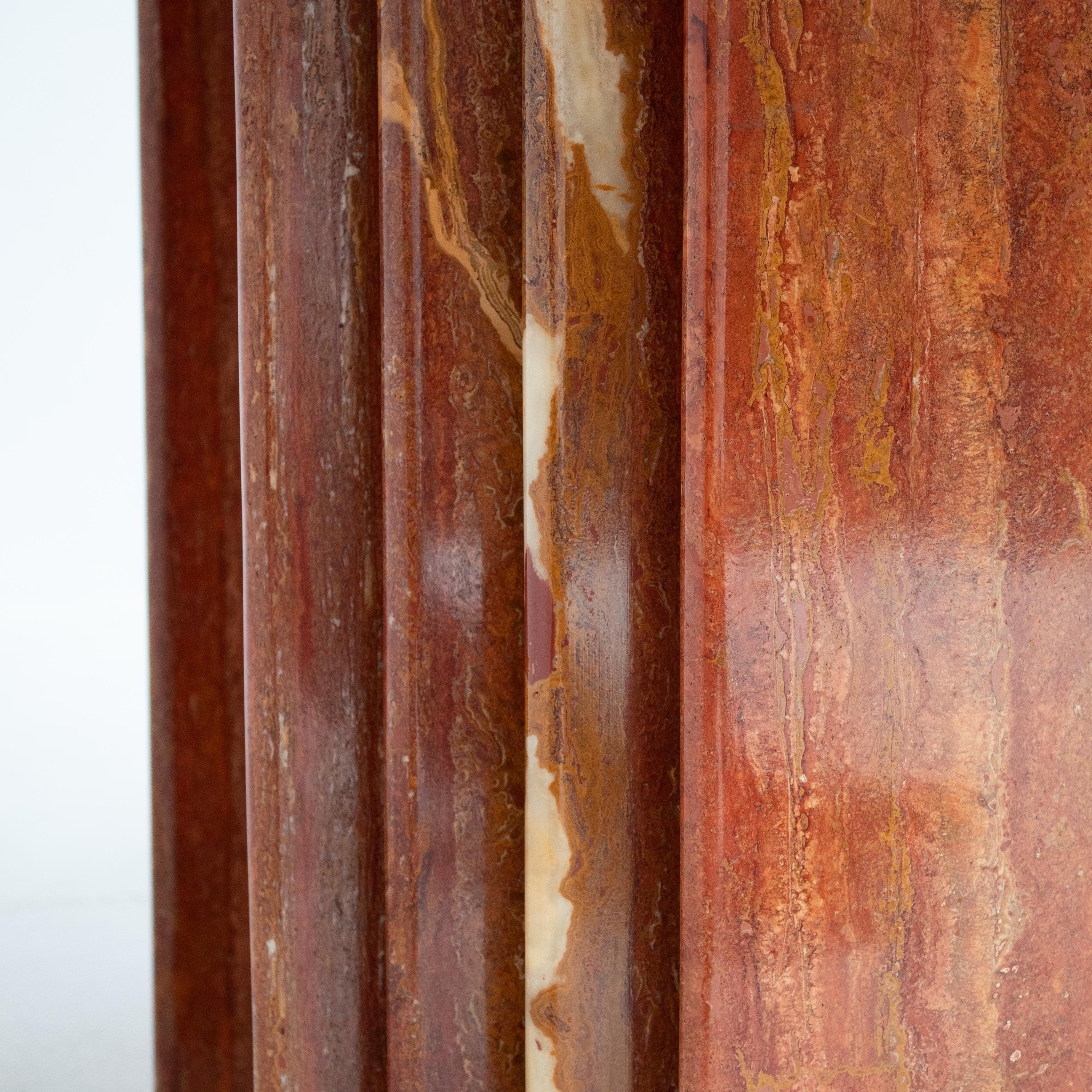 Mid-Century Travertine Dining Table in Rosso Travertino en vente 2