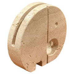 Porte-lettres/sculpture Éléphant en travertin du milieu du siècle dernier de Fratelli Mannelli