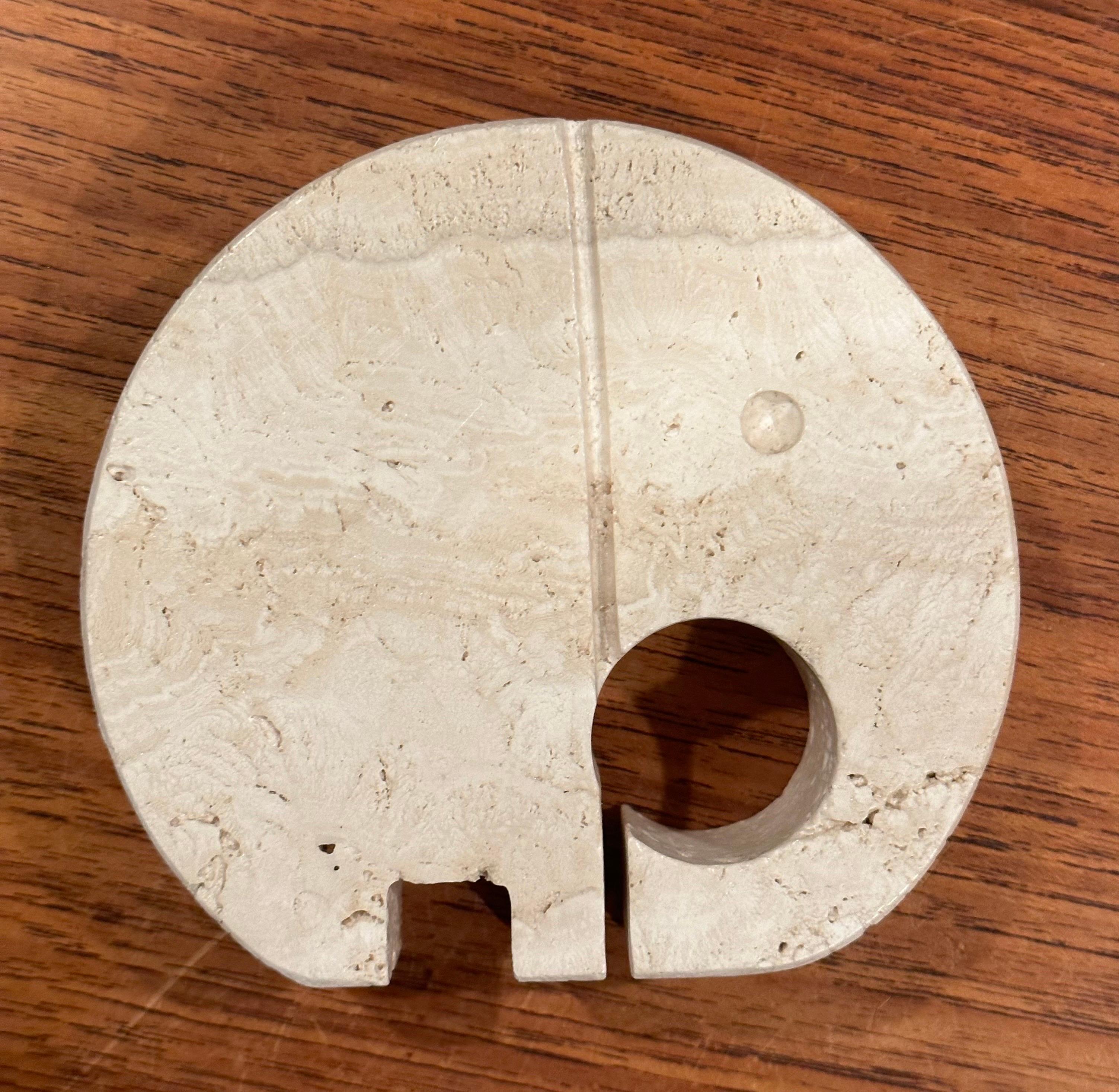Mid-Century Travertine Elephant Letter Holder / Sculpture by Fratelli Mannelli In Good Condition For Sale In San Diego, CA
